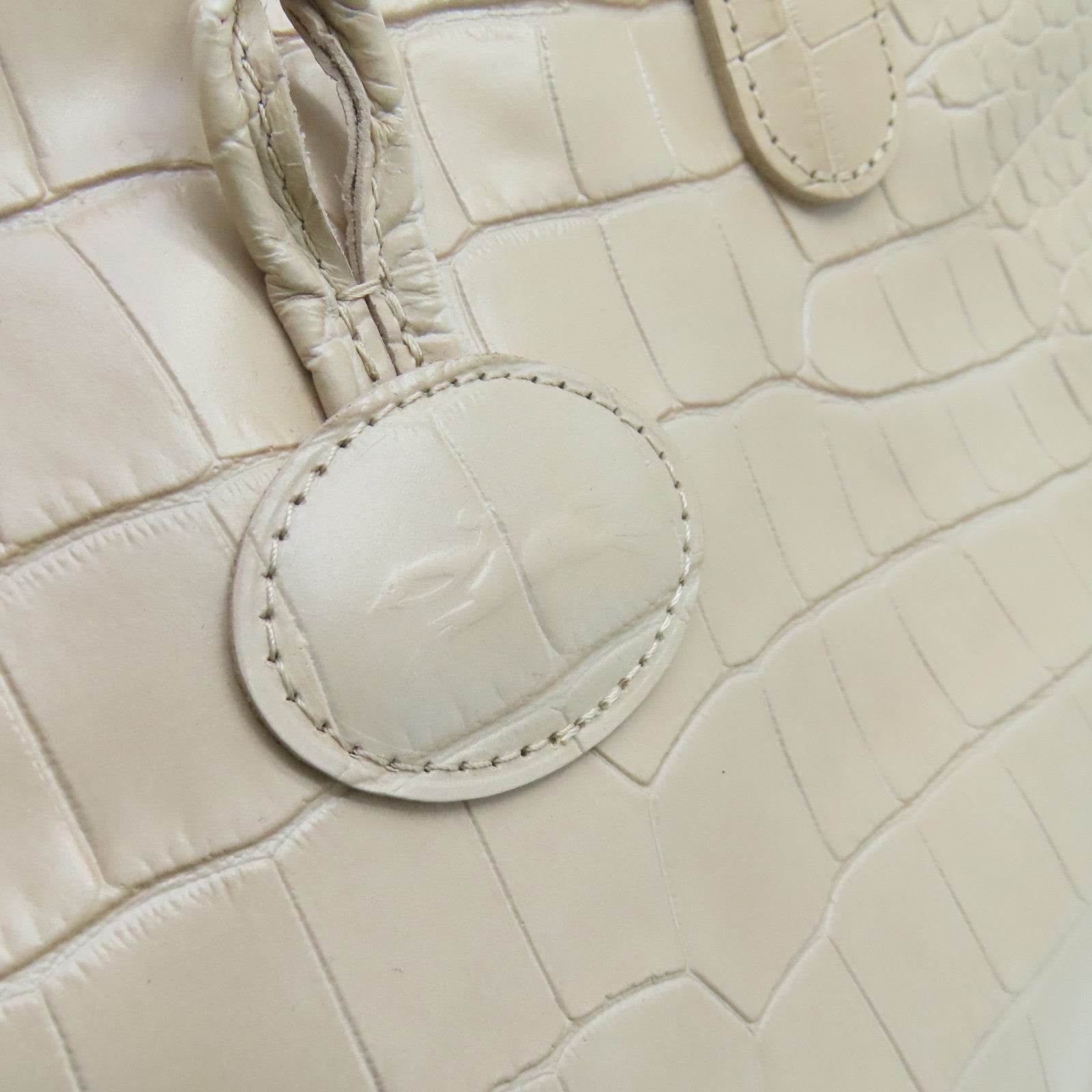 Longchamp 牛皮皮革Hand Bag手挽袋米色