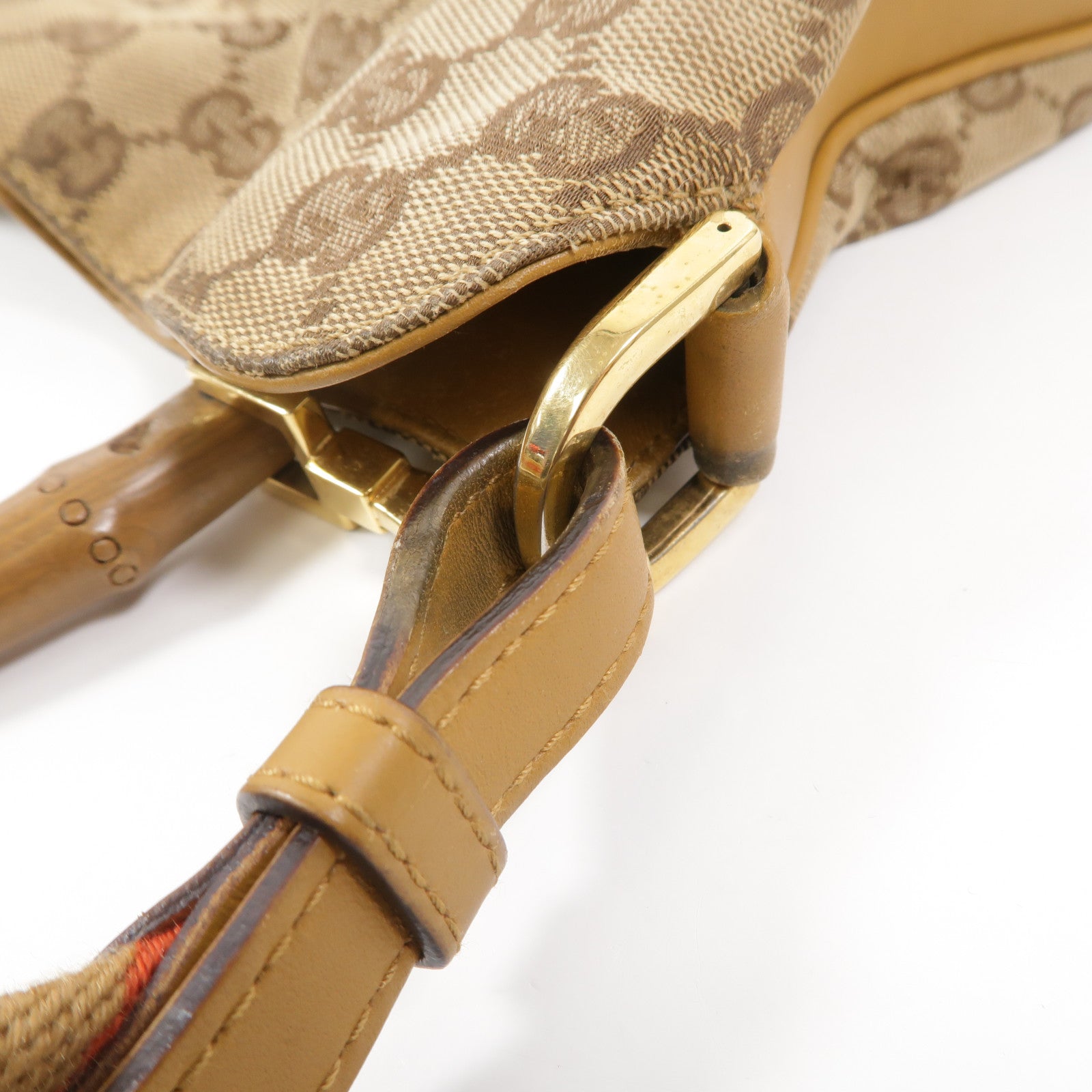 GUCCI 帆布Bamboo 2 Way Shoulder手挽肩背兩用袋
