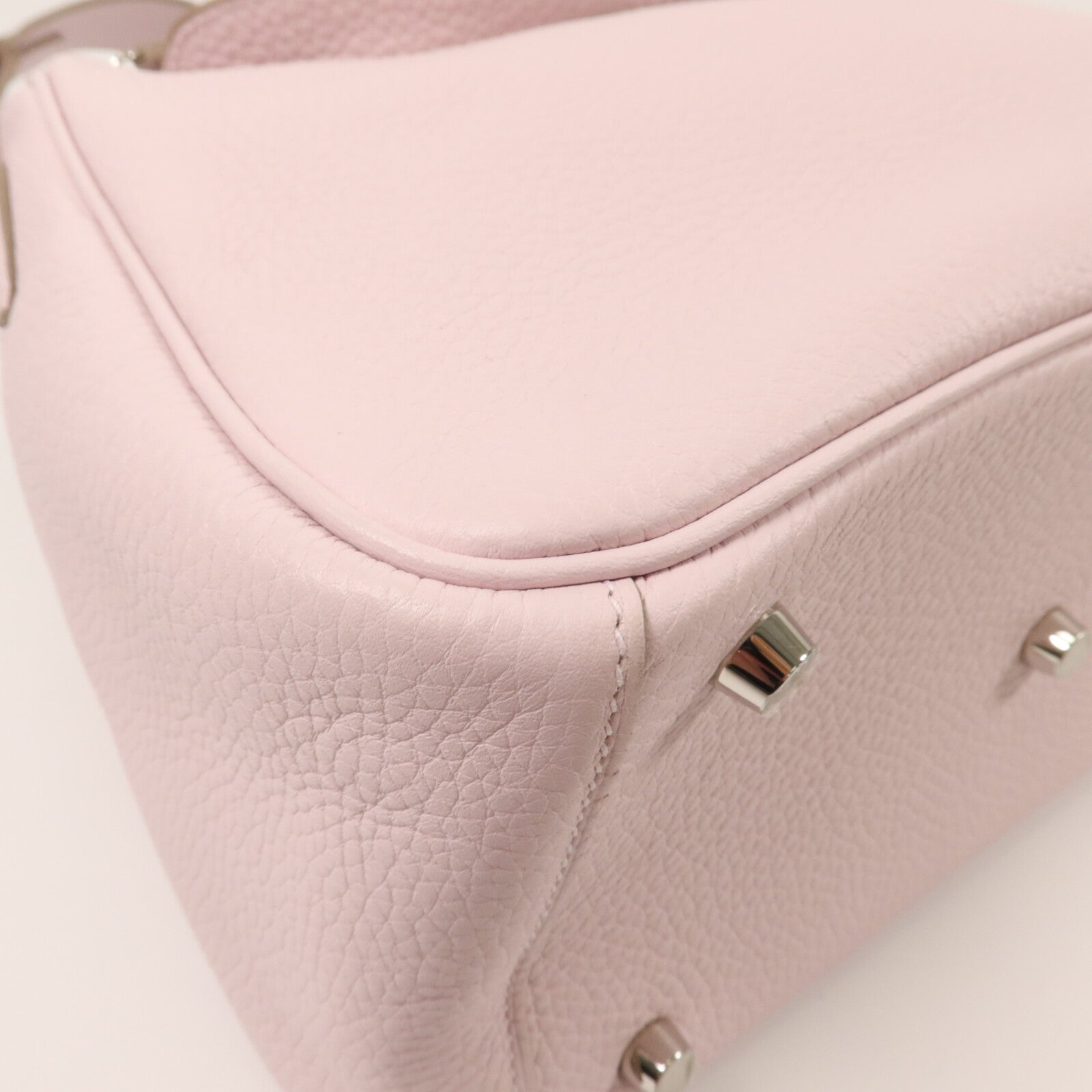 HERMES Clemence皮革Lindy 26手挽肩背兩用袋Mauve Pale
