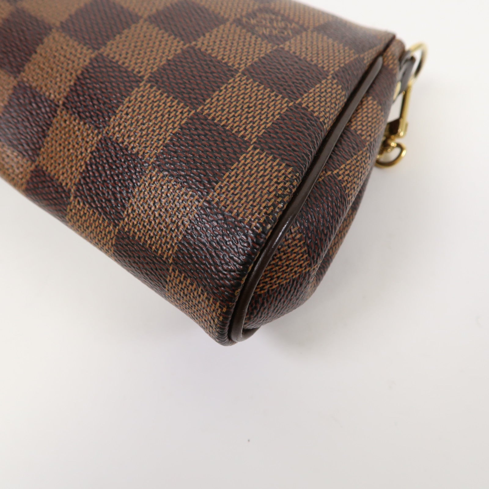 LOUIS VUITTON Damier Ebene Eva金扣鏈帶肩背袋啡色
