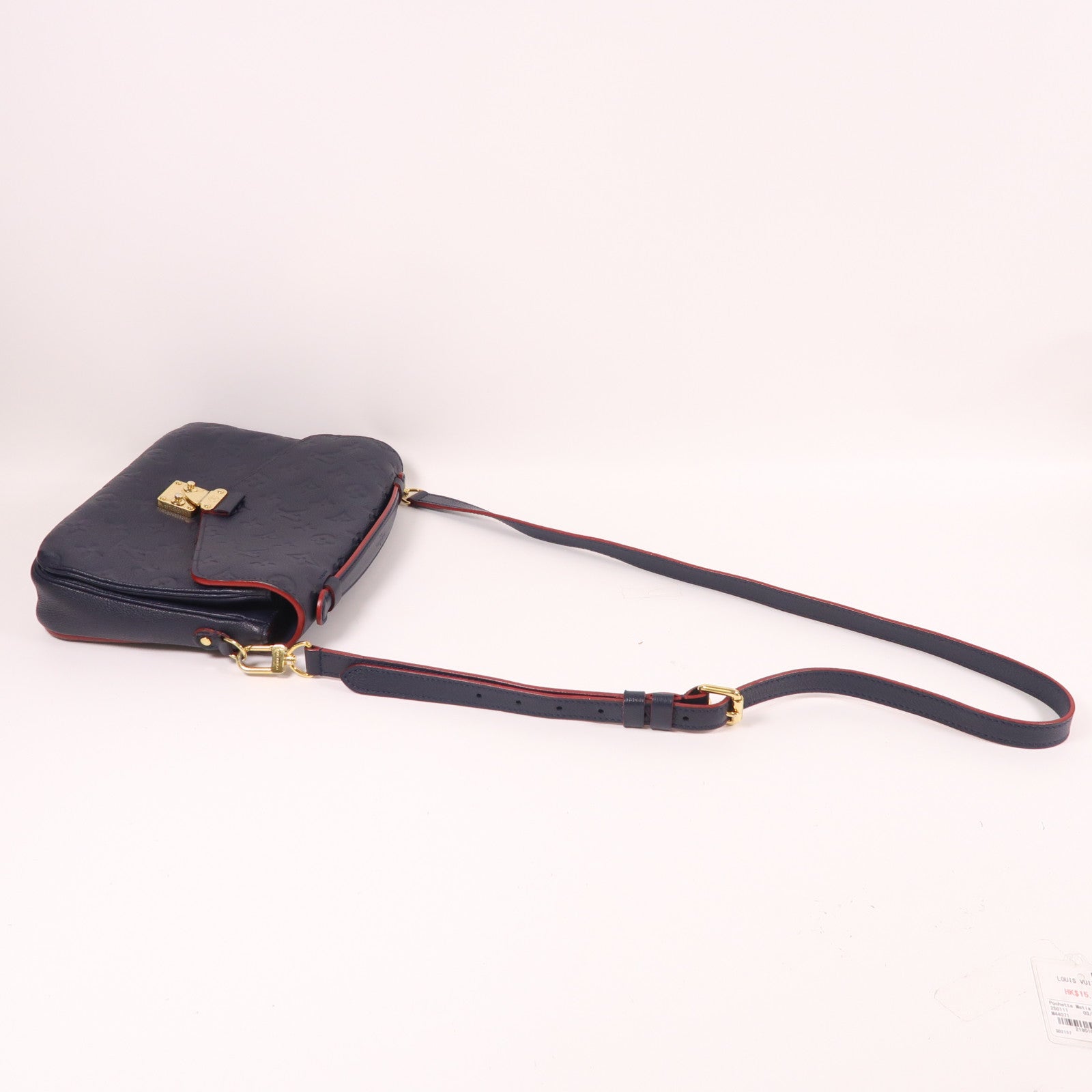 LOUIS VUITTON 【激減優惠】Monogram Empreinte Pochette Metis金扣手挽肩背兩用袋深藍色