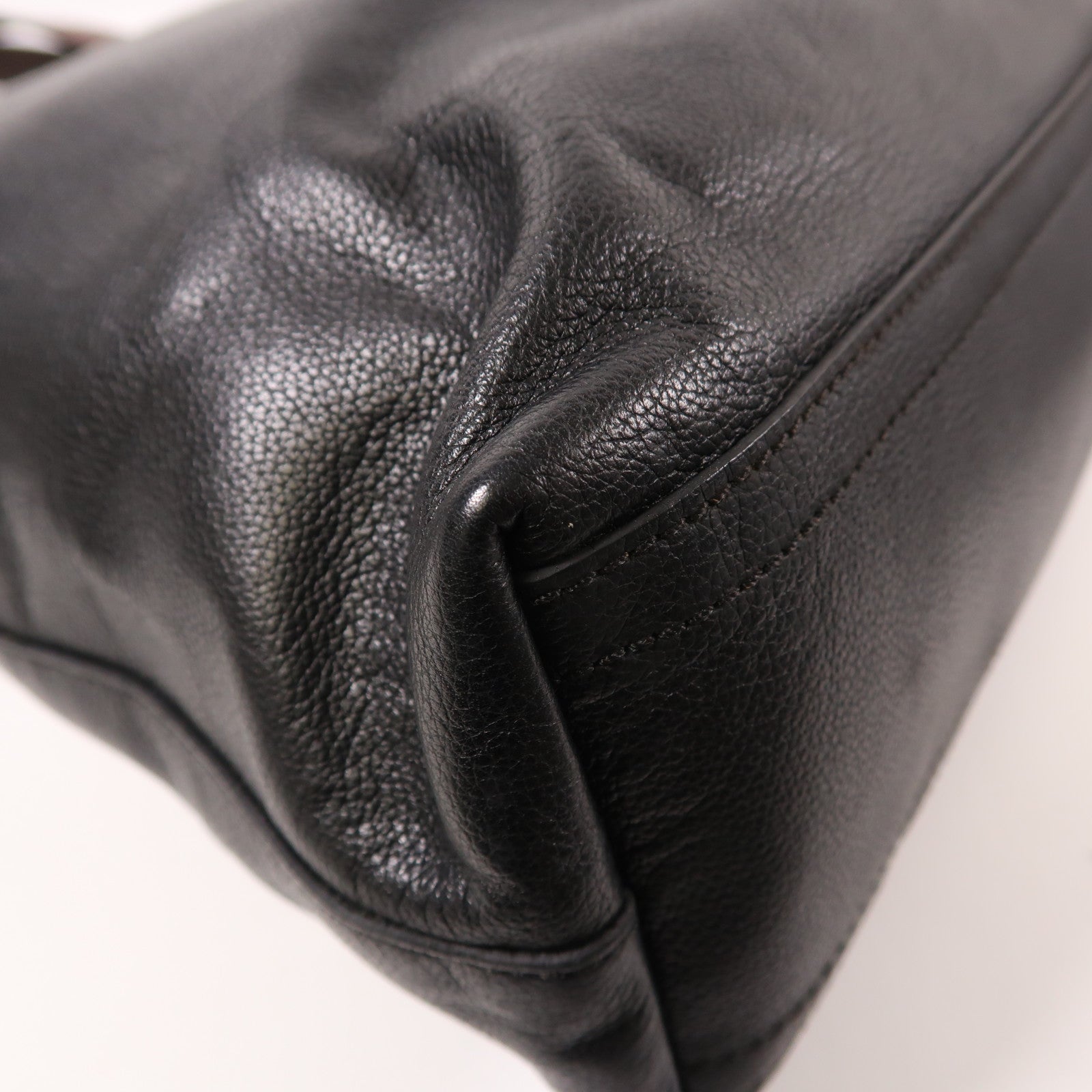 COACH 牛皮皮革2 Way Shoulder銀扣手挽肩背兩用袋