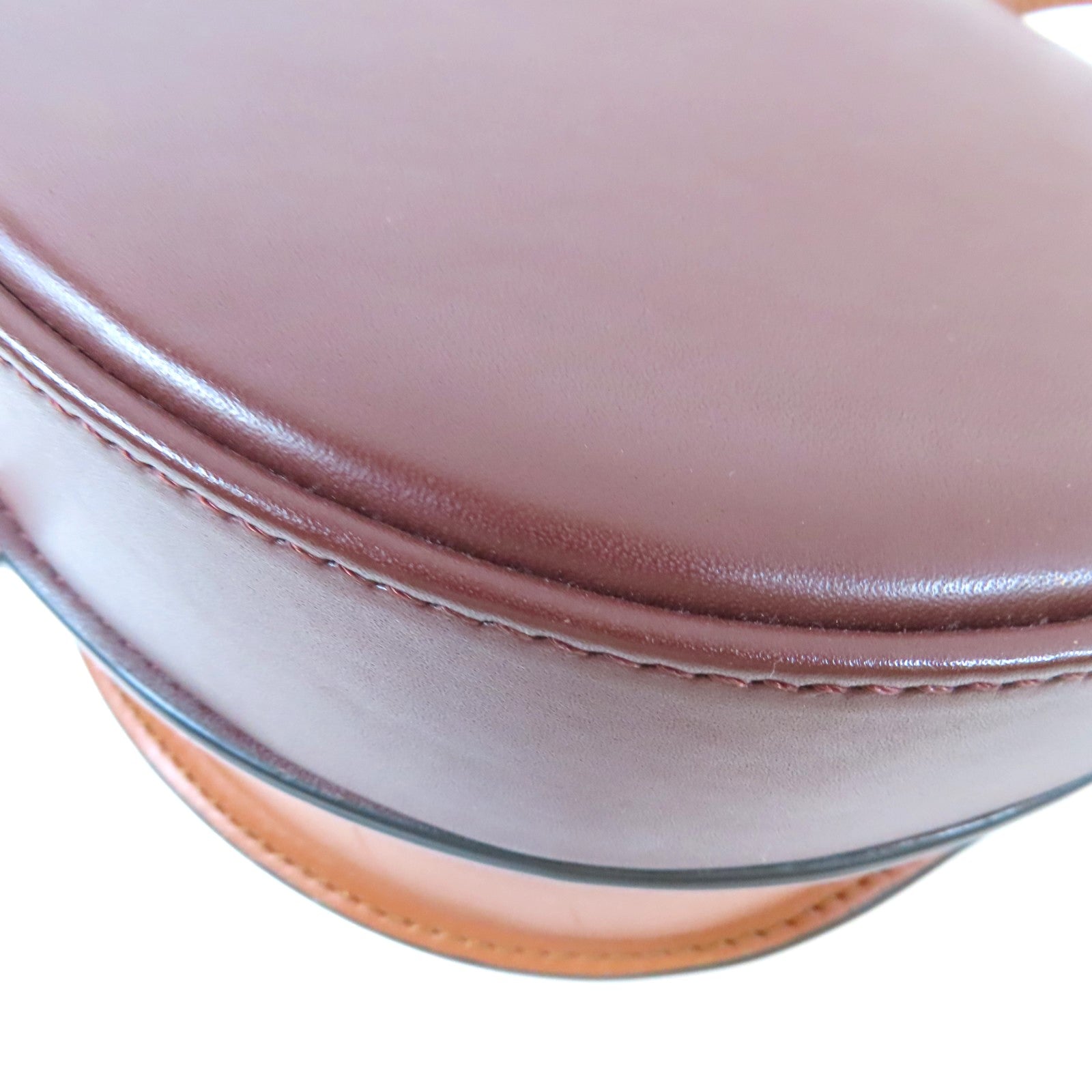LOEWE 【激減優惠】牛皮皮革Heel Dou金扣肩背袋啡色
