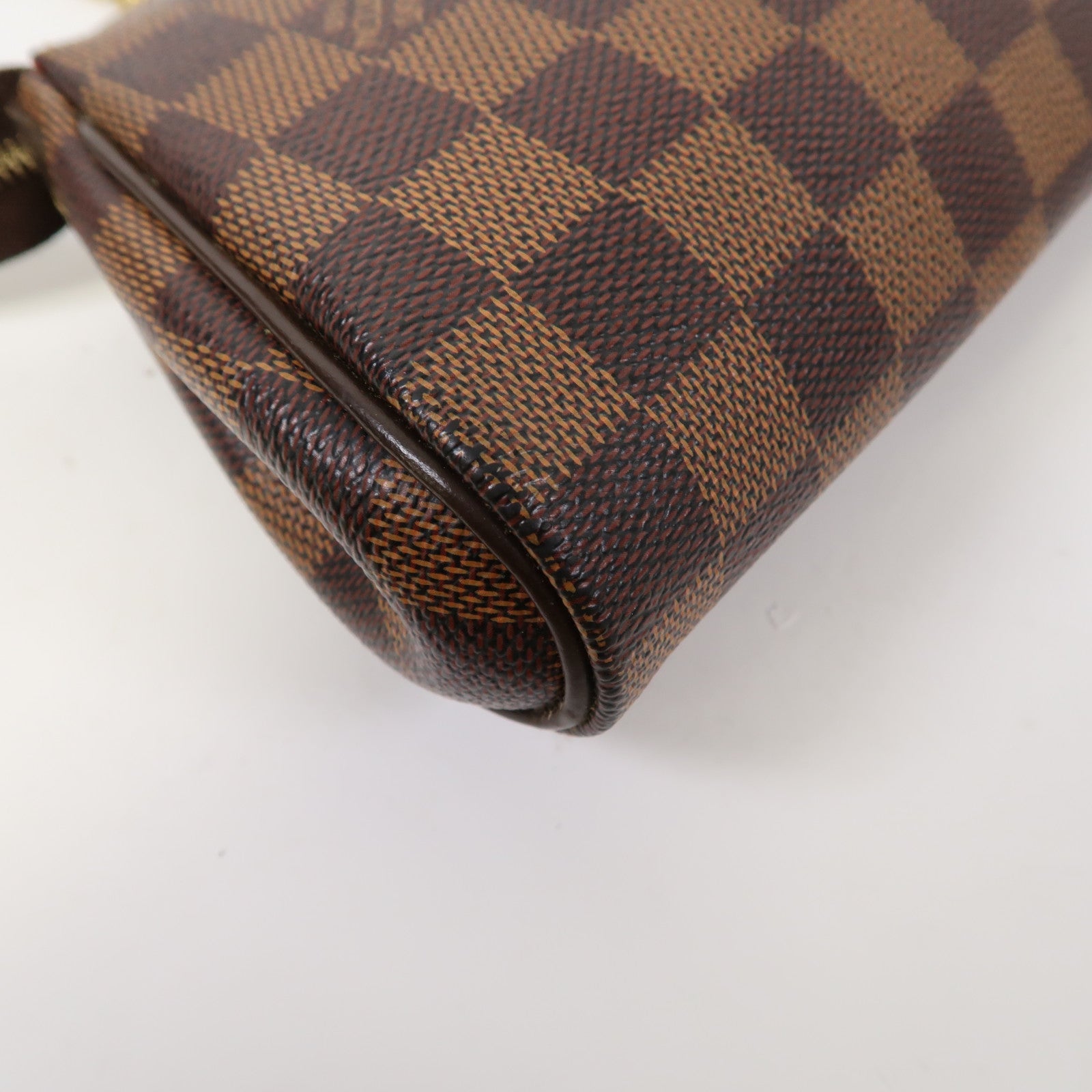 LOUIS VUITTON Damier Ebene Eva金扣鏈帶肩背袋啡色