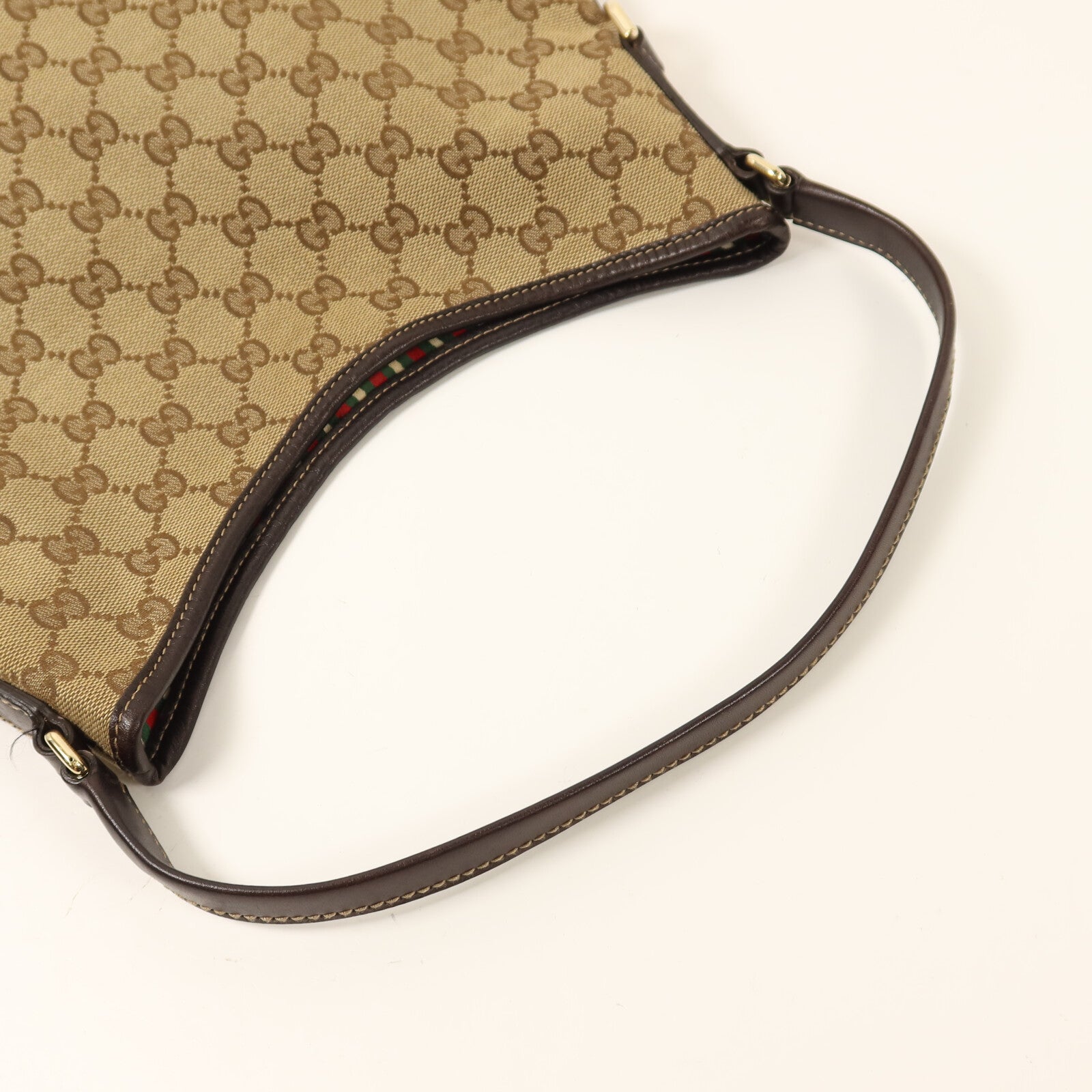 GUCCI 帆布Britt Hobo金扣肩背袋
