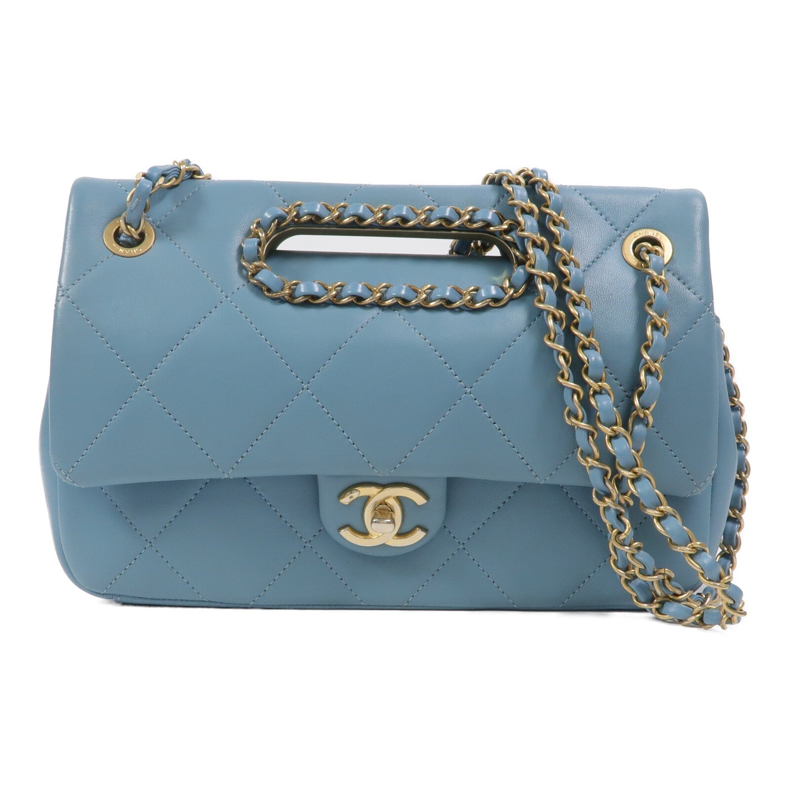 CHANEL 皮皮革Matelasse Chain Shoulder Bag鏈帶手挽肩背兩用袋