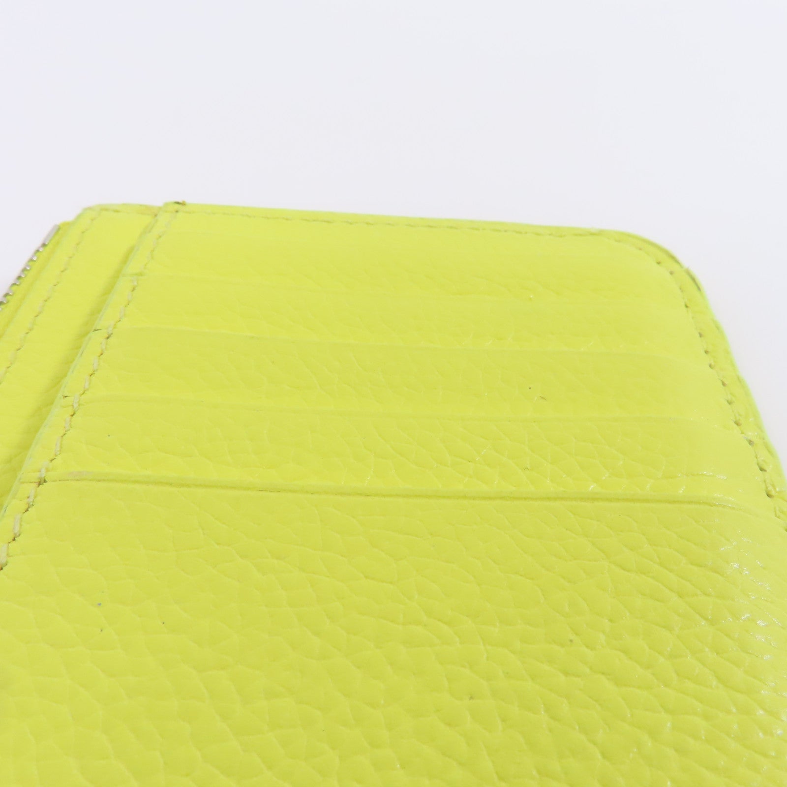 BALENCIAGA 牛皮皮革Card Case銀扣卡片套黃色