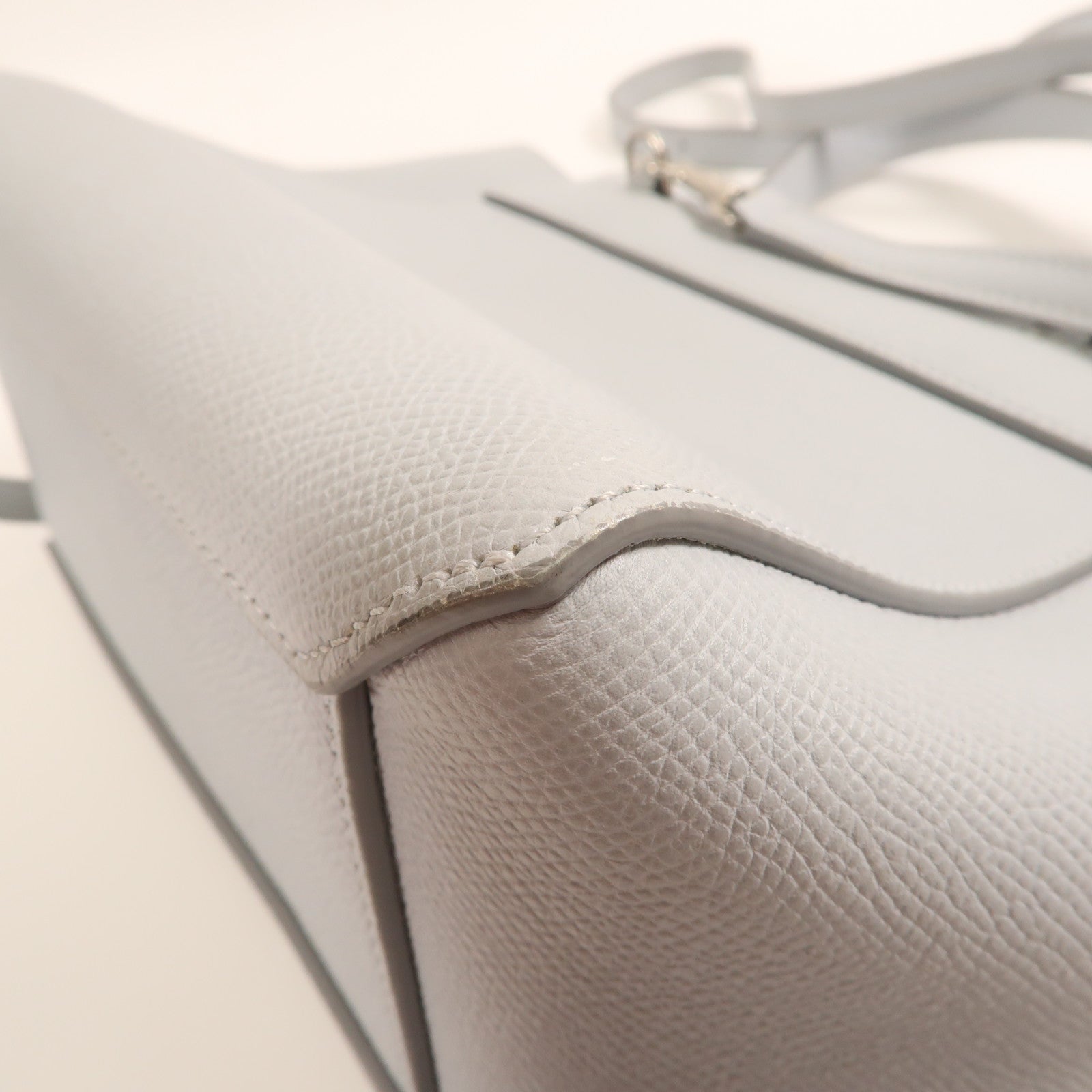 CELINE 牛皮皮革Nano Belt Bag銀扣手挽肩背兩用袋藍色