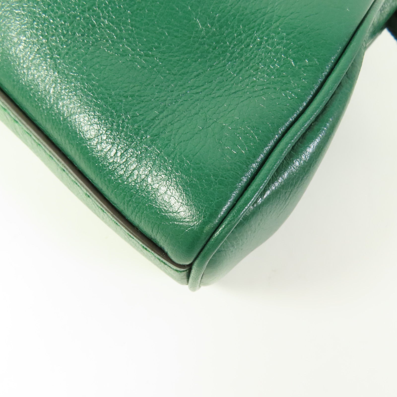 GUCCI GG Shoulder Bag 524620 Calfskin Leather Green
