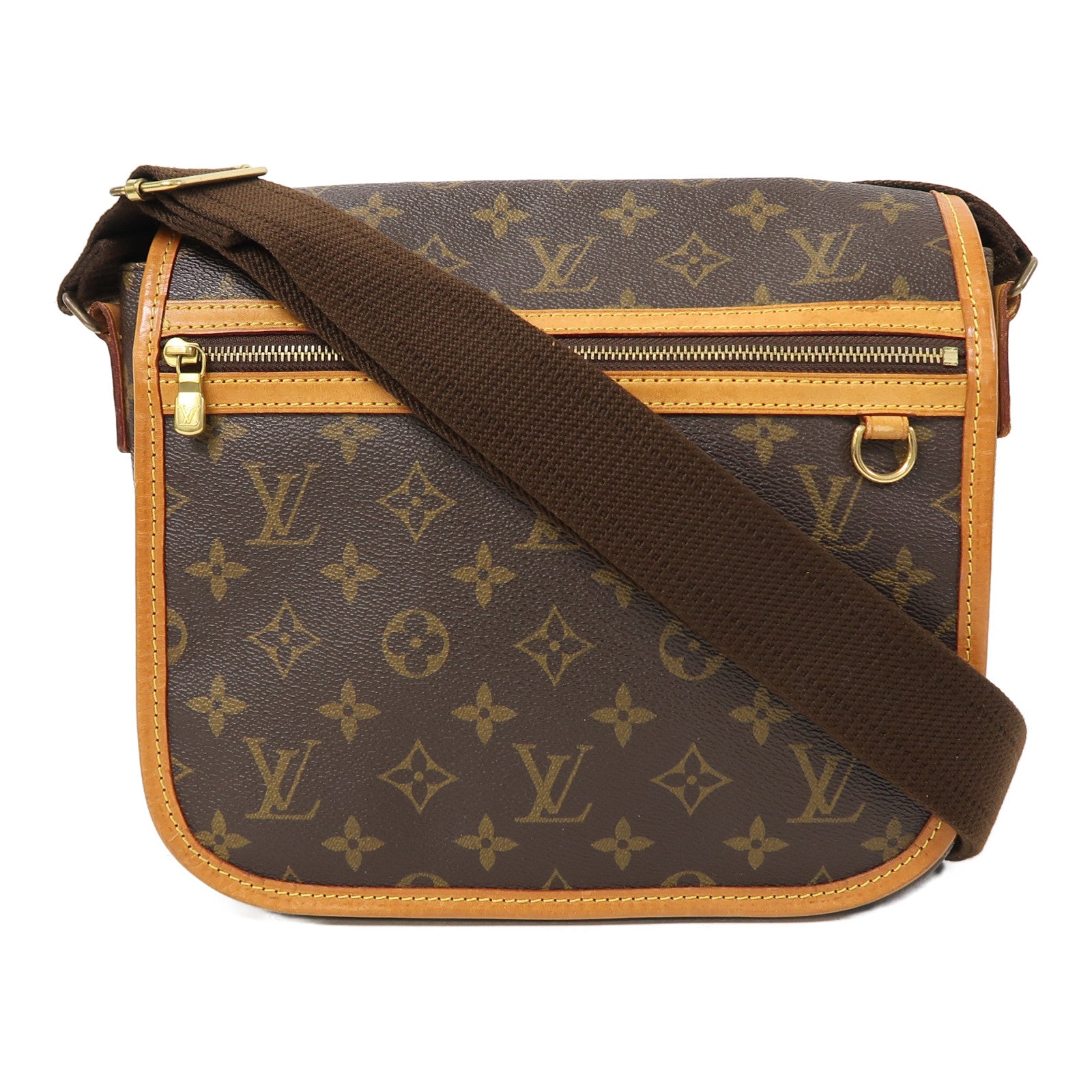 LOUIS VUITTON Monogram Bosphore PM金扣肩背袋啡色