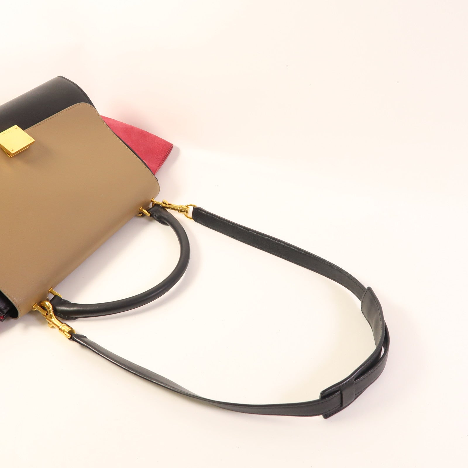 CELINE 牛皮皮革Trapeze金扣手挽肩背兩用袋