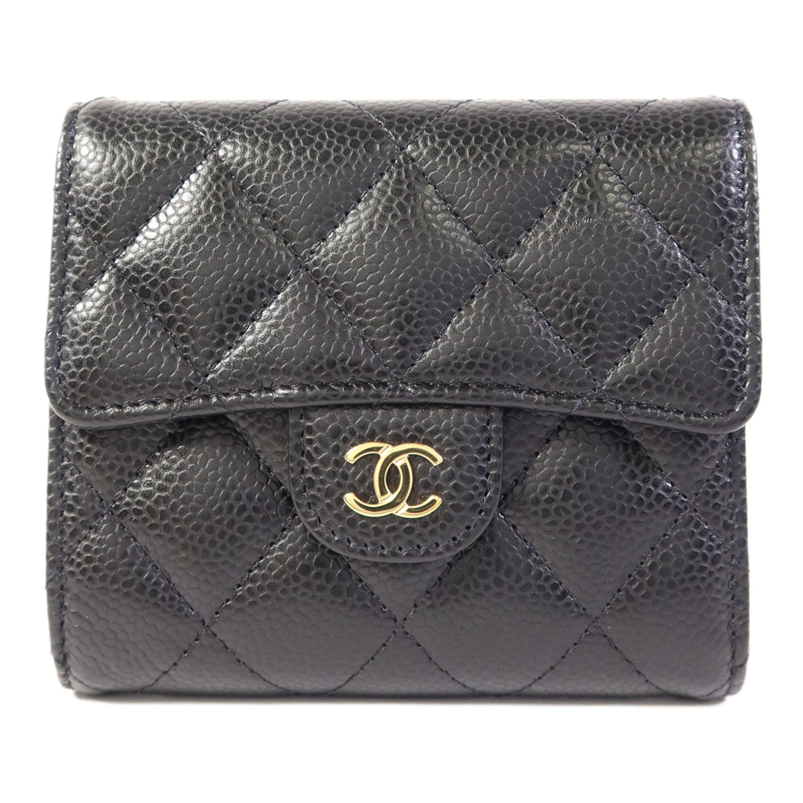 CHANEL 牛皮皮革Wallet金扣錢包