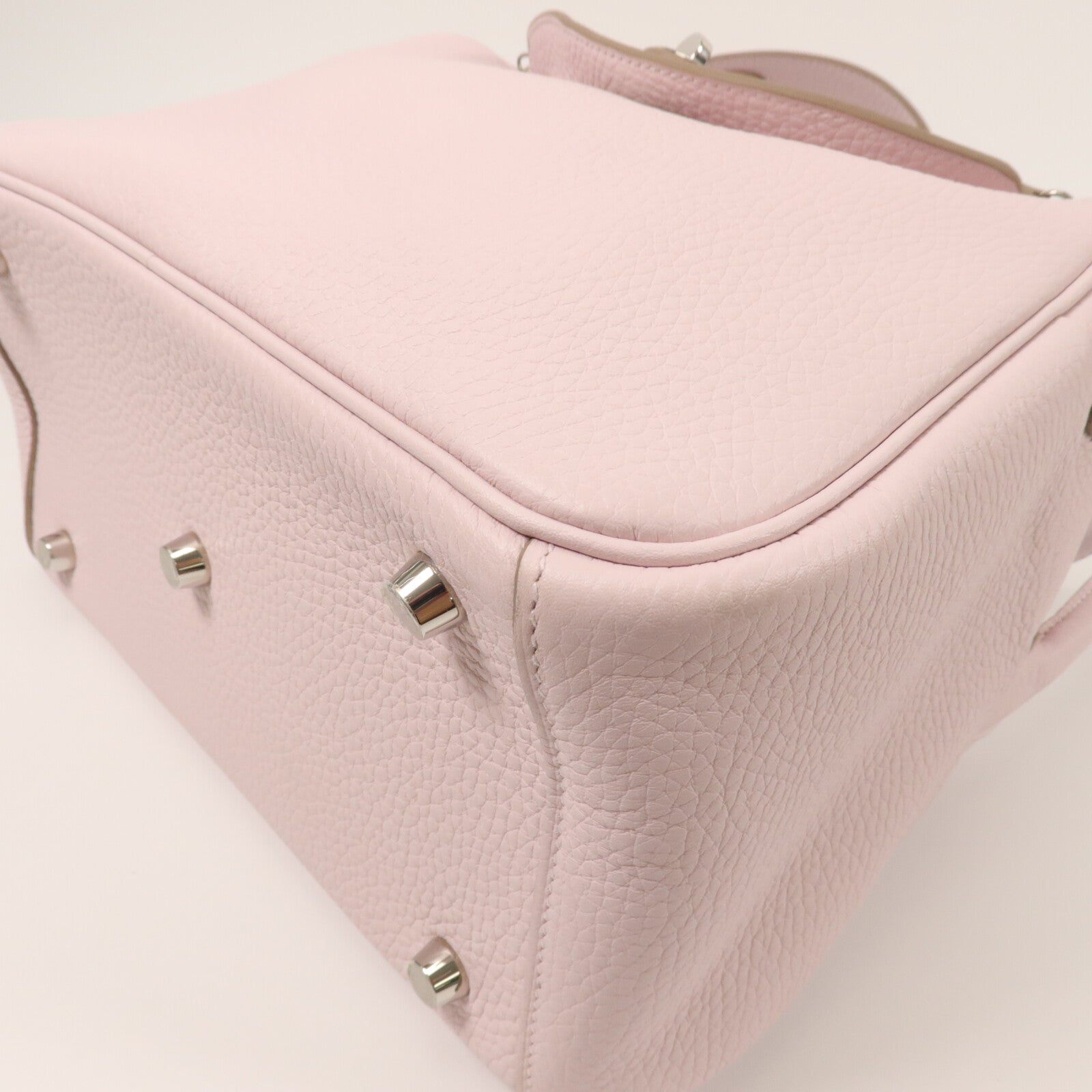 HERMES Clemence皮革Lindy 26手挽肩背兩用袋Mauve Pale