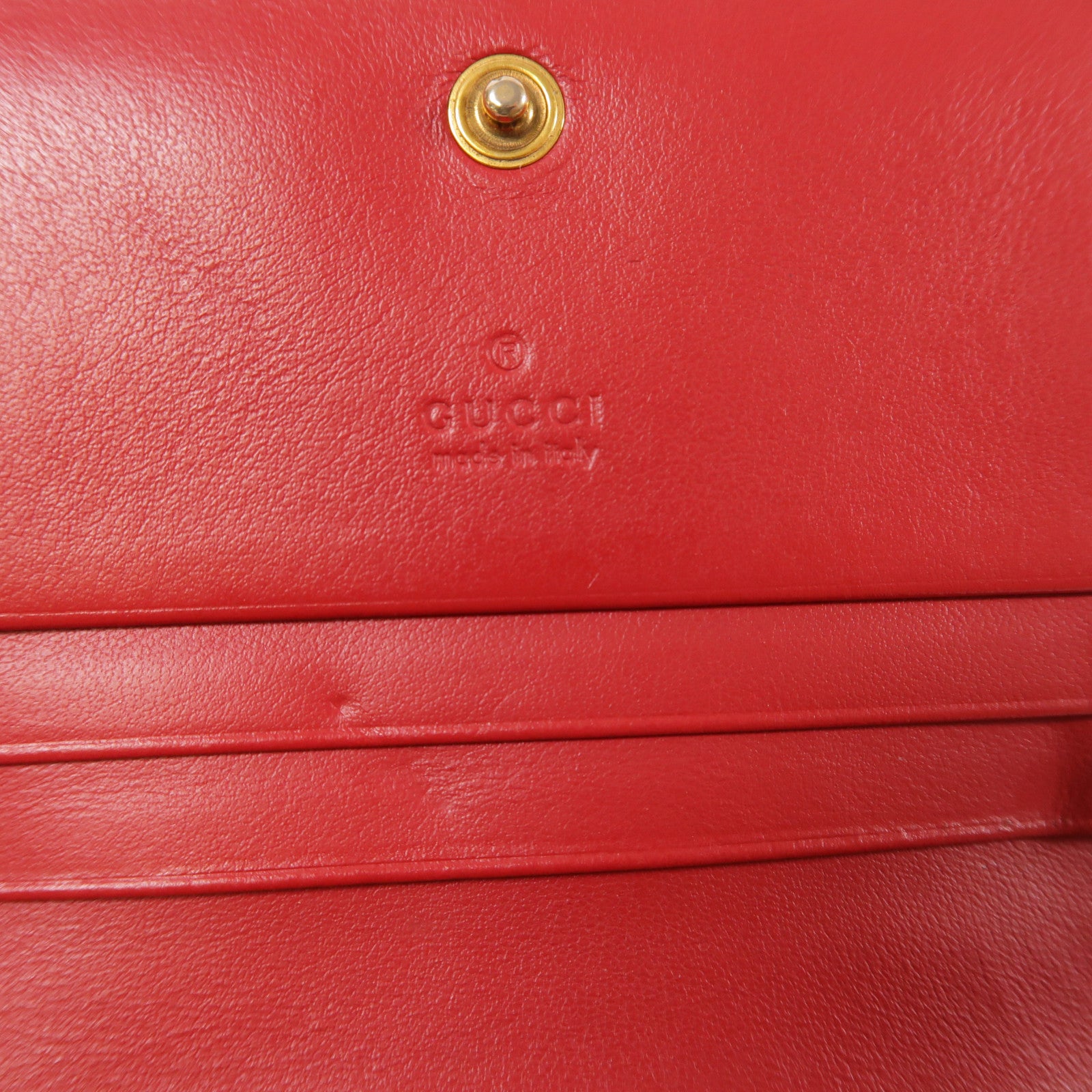 GUCCI GG GHW GG Marmont Card Case Calfskin Leather 466492 E12591 Red