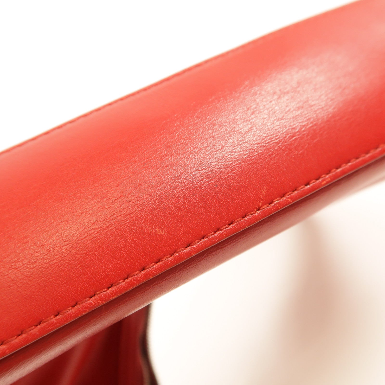 GUCCI GG GHW Shoulder Bag Calfskin Leather 0013812 Red