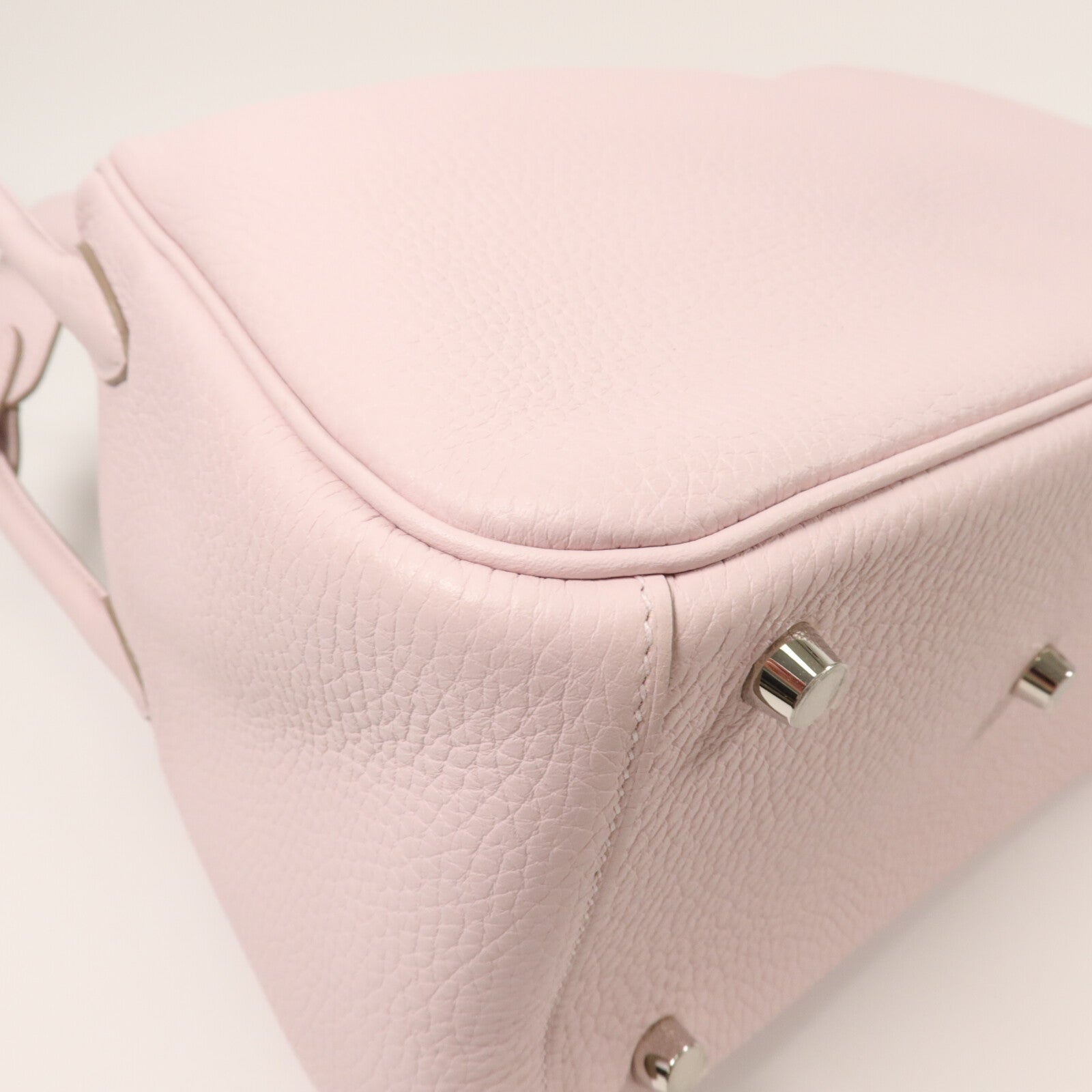 HERMES Clemence皮革Lindy 26手挽肩背兩用袋Mauve Pale