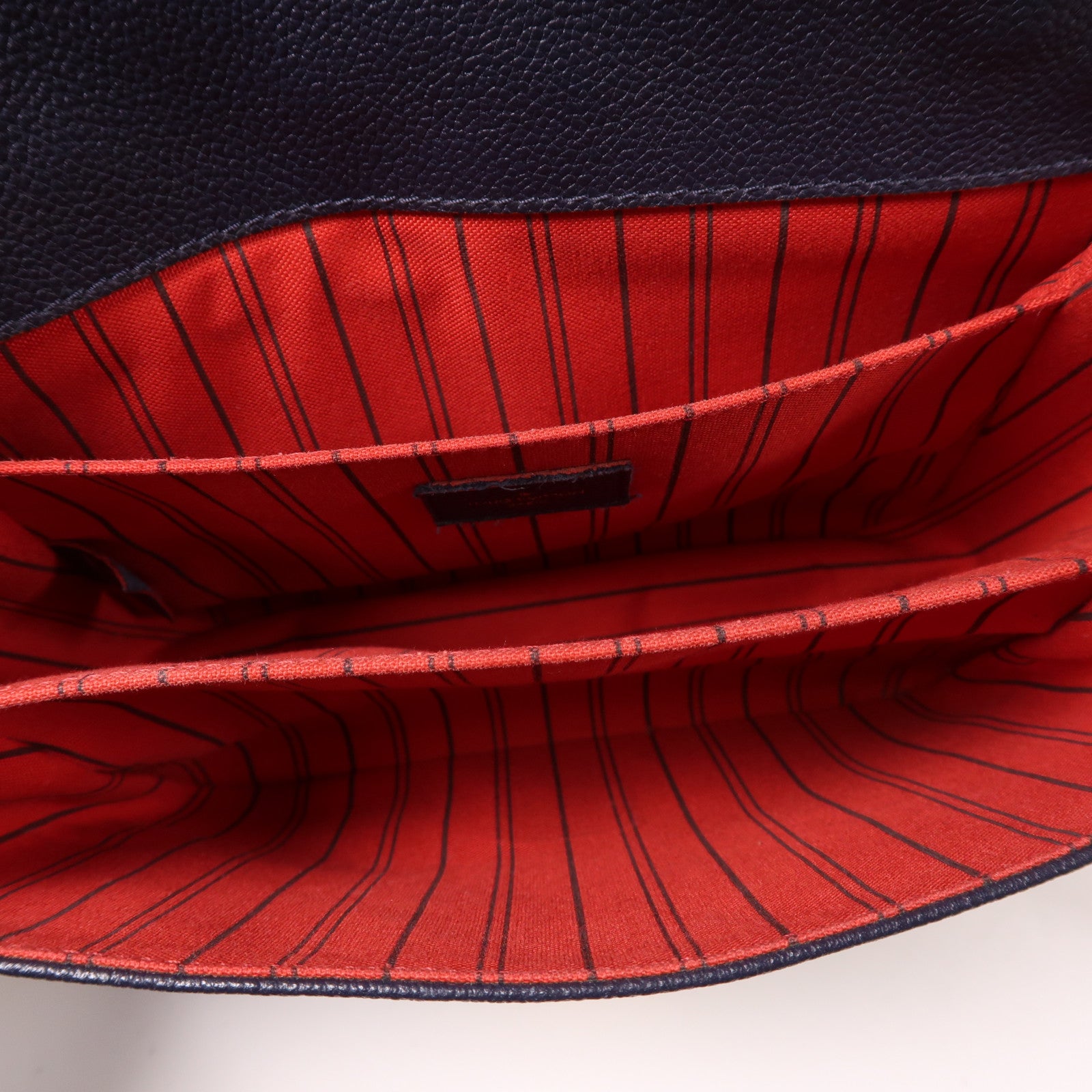 LOUIS VUITTON Monogram Empreinte Pochette Metis金扣手挽肩背兩用袋深藍色