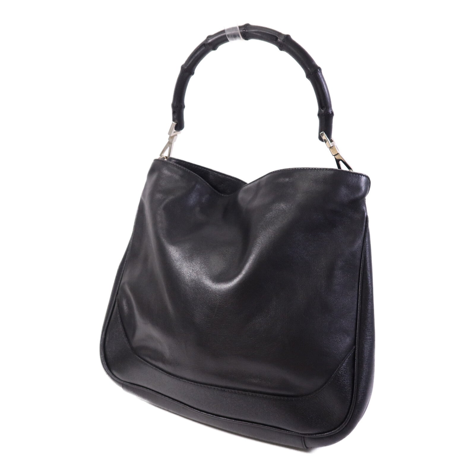 GUCCI 牛皮皮革Vintage Bamboo Bag銀扣肩背袋
