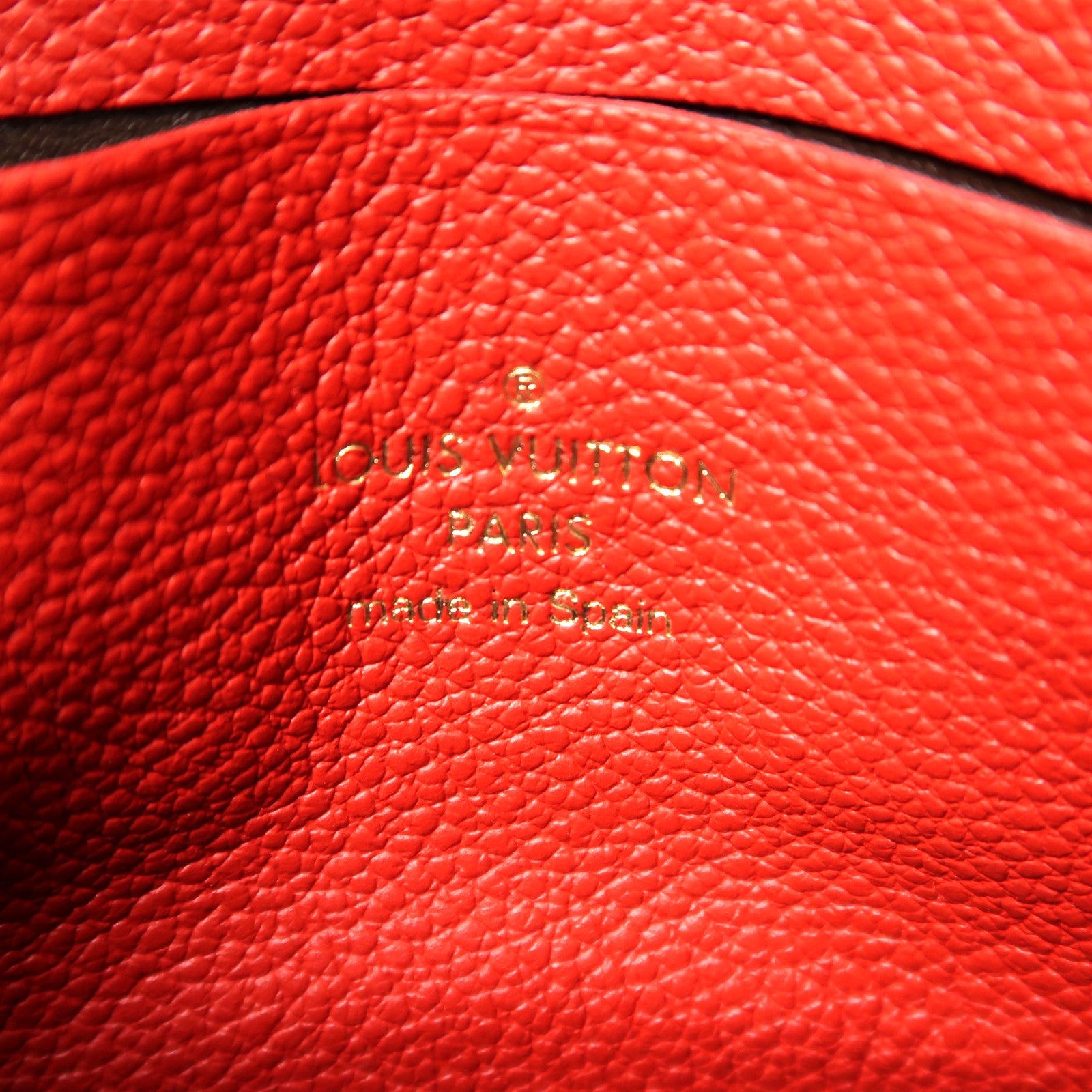 LOUIS VUITTON Monogram Empreinte Pochette Double Zip金扣鏈帶肩背袋深藍色/紅色