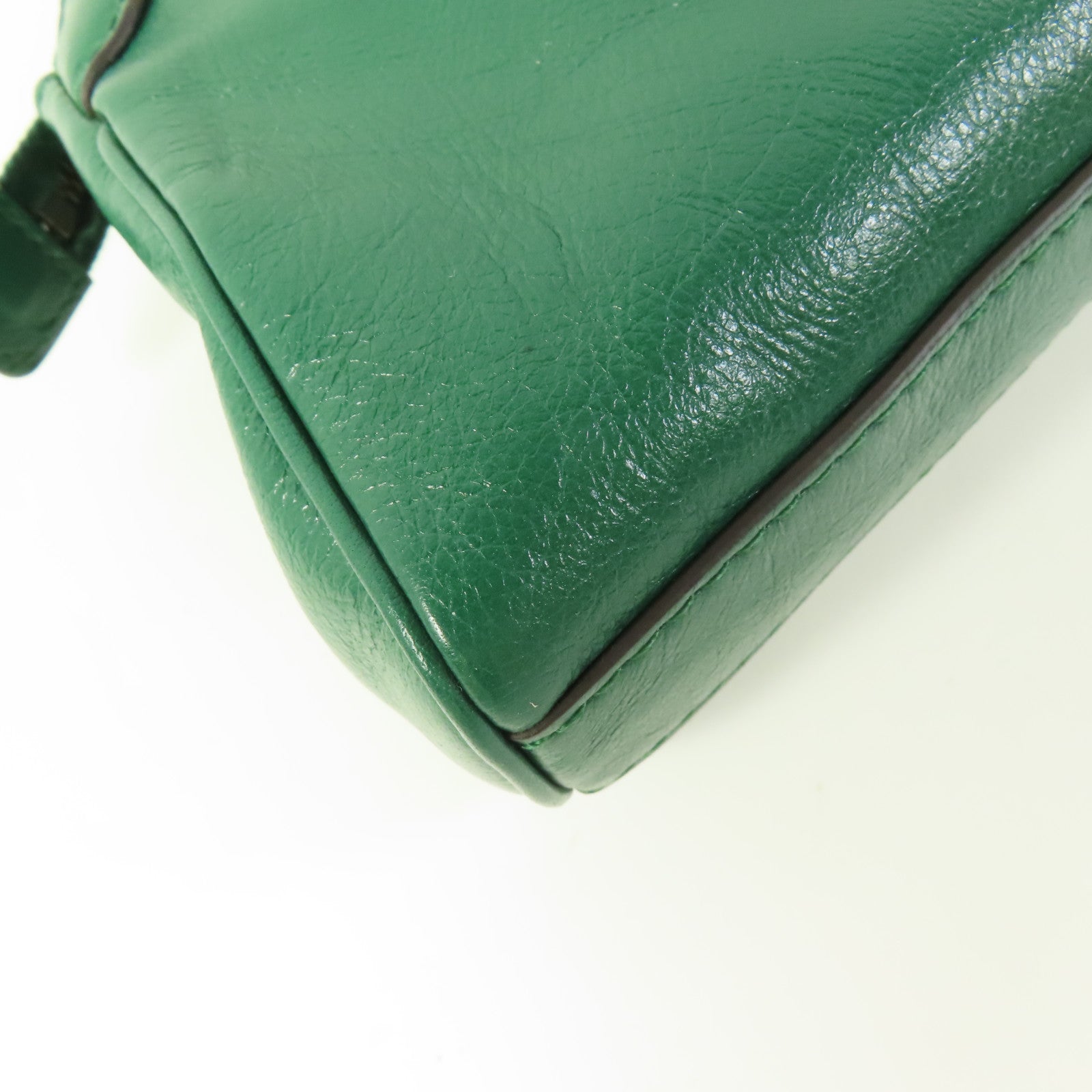GUCCI GG Shoulder Bag 524620 Calfskin Leather Green