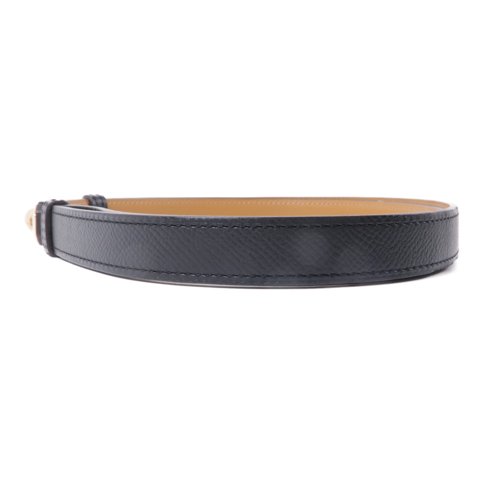 HERMES Epsom皮革Kelly Belt金扣皮帶Noir黑色