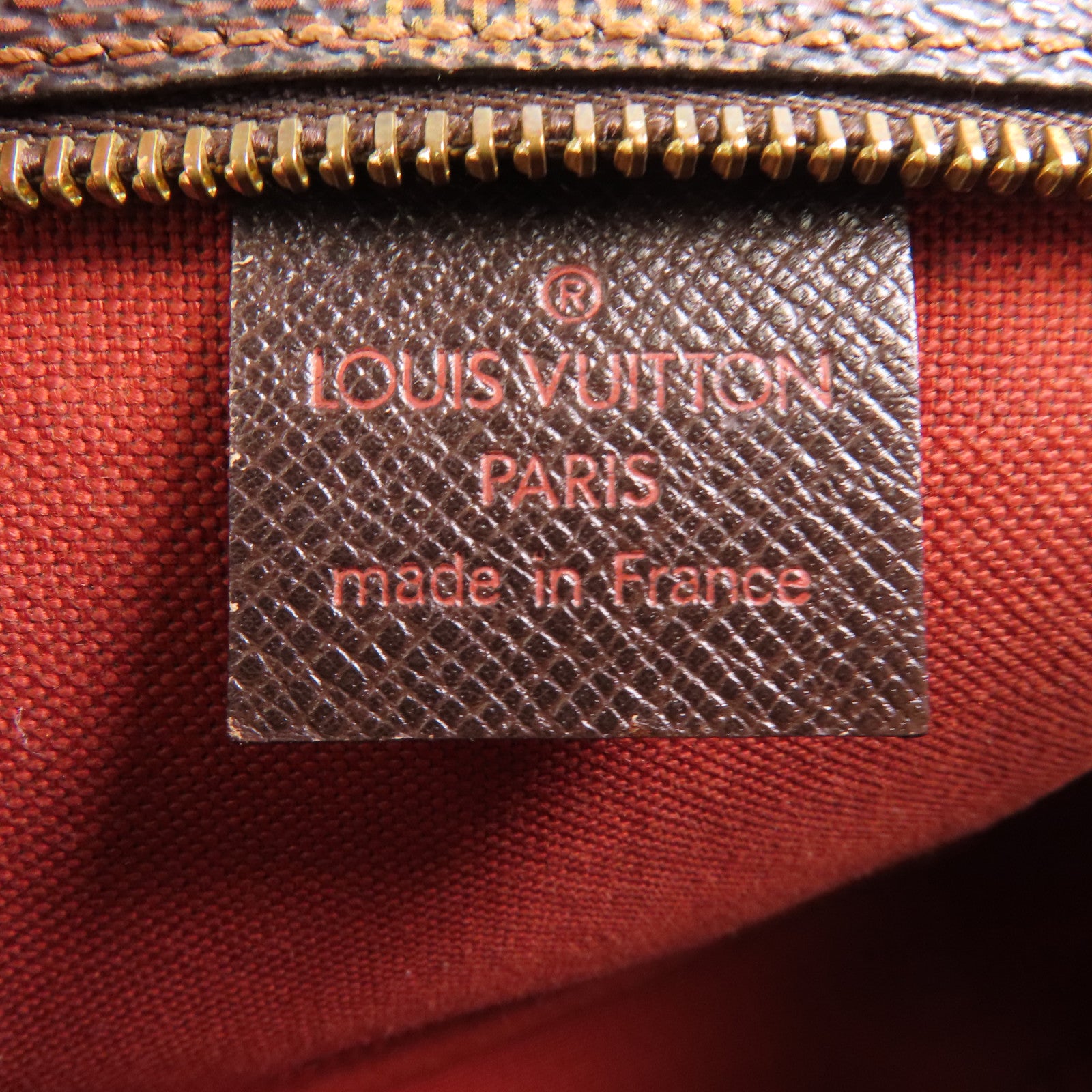 LOUIS VUITTON Damier Trousse Makeup Accessory Pouch金扣手挽袋棕色