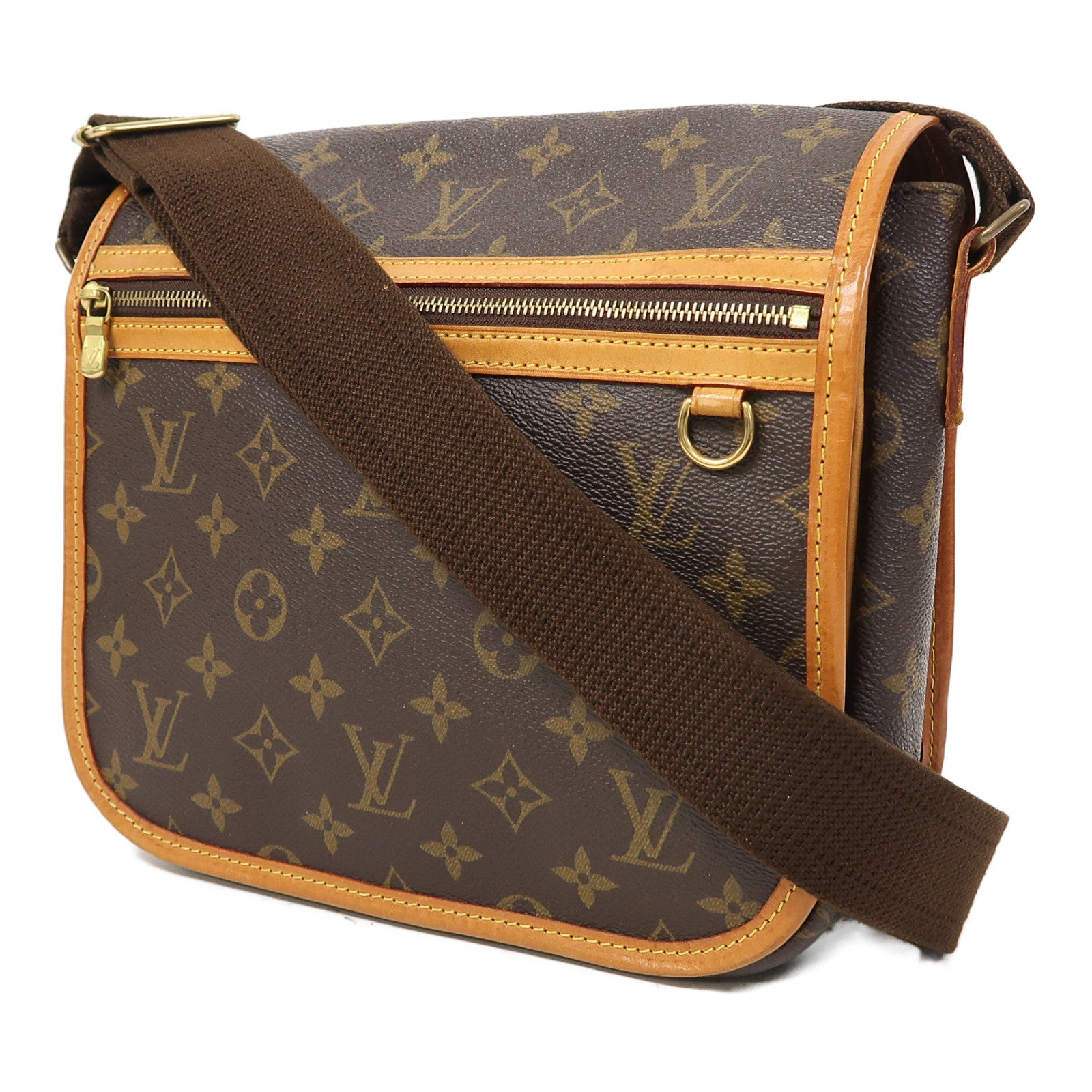 LOUIS VUITTON Monogram Bosphore PM金扣肩背袋啡色