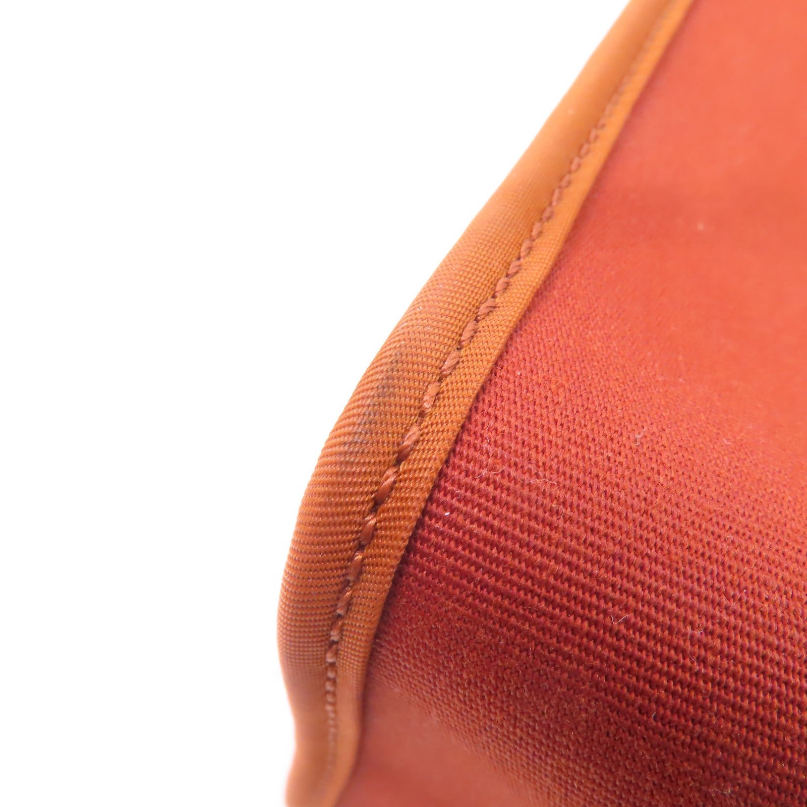 HERMES 帆布Herbag PM銀扣手挽肩背兩用袋Brique/橙色