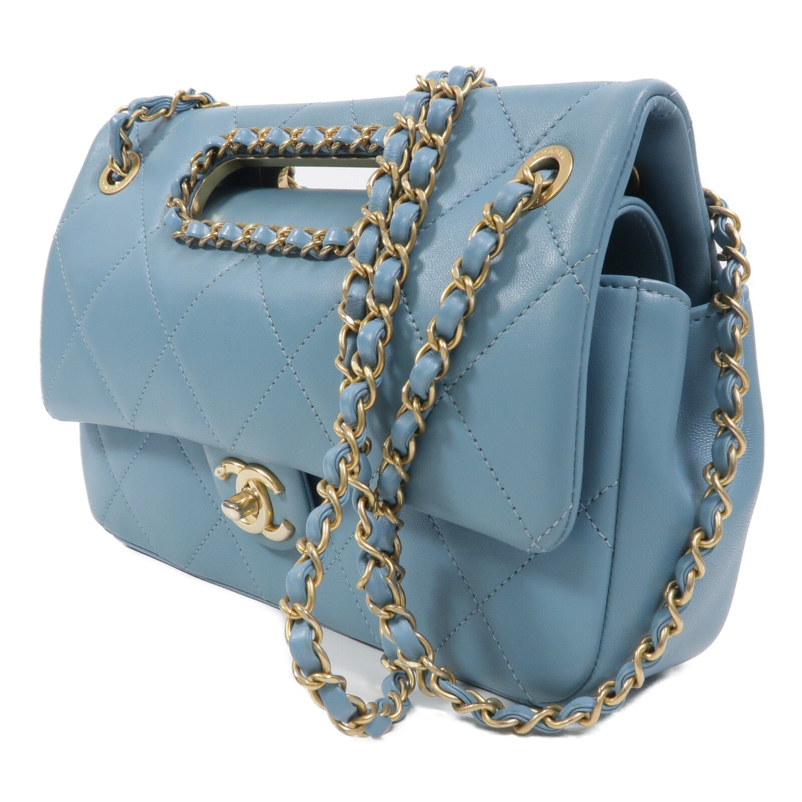 CHANEL 皮皮革Matelasse Chain Shoulder Bag鏈帶手挽肩背兩用袋