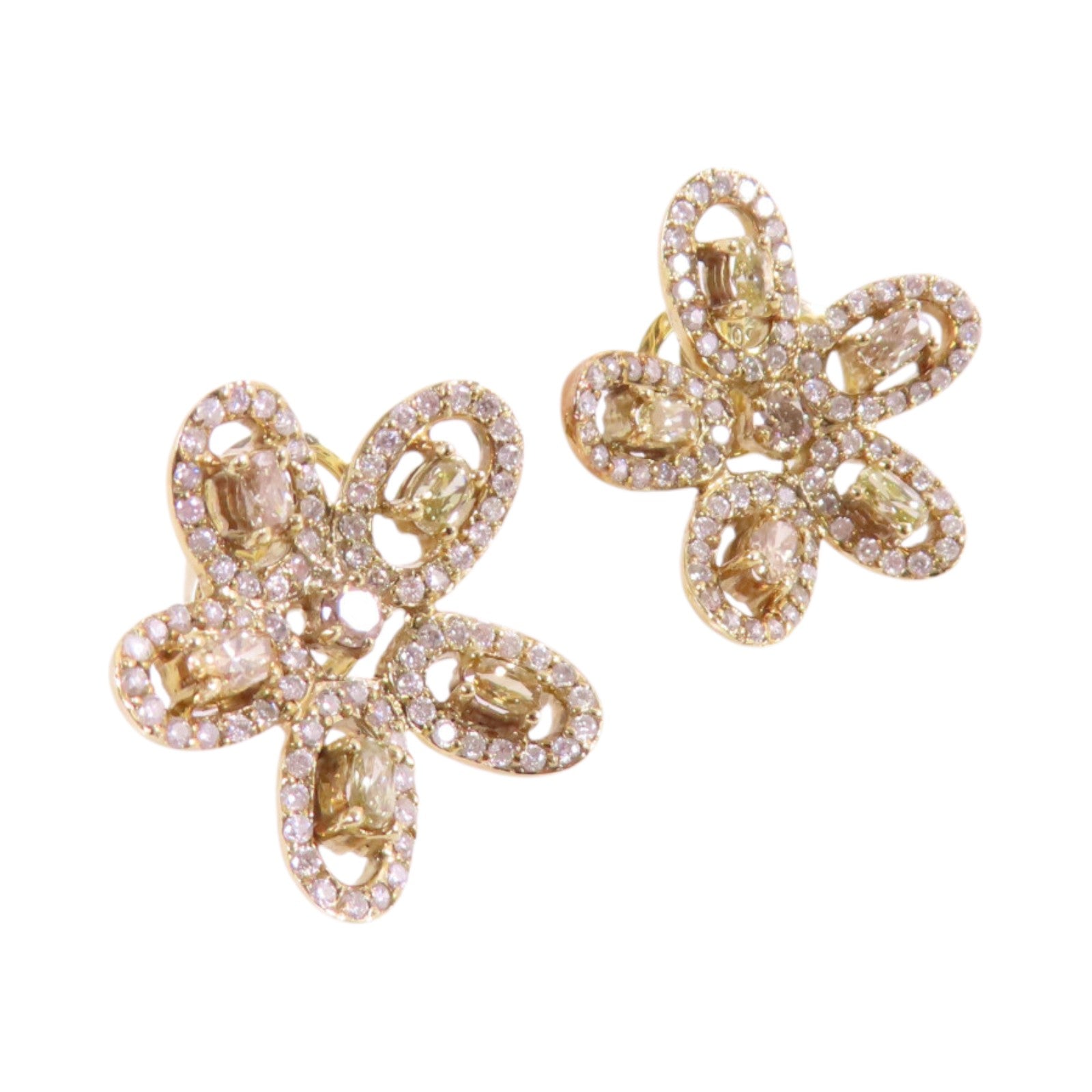 JEWELRY Diamond Earrings 18K Yellow Gold