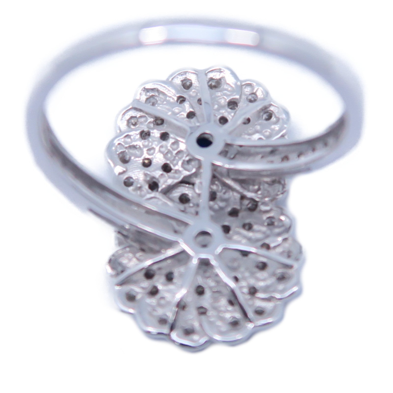 JEWELRY 【激減優惠】18K白金Diamond Ring 0.10ct藍寶石/0.50ct鑽石戒指US#5.75