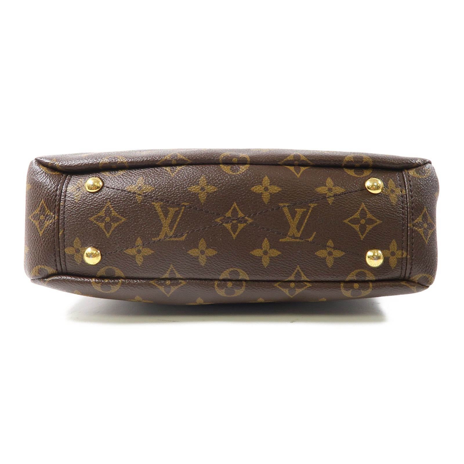LOUIS VUITTON Monogram Pallas BB金扣手挽肩背兩用袋啡色/紅色