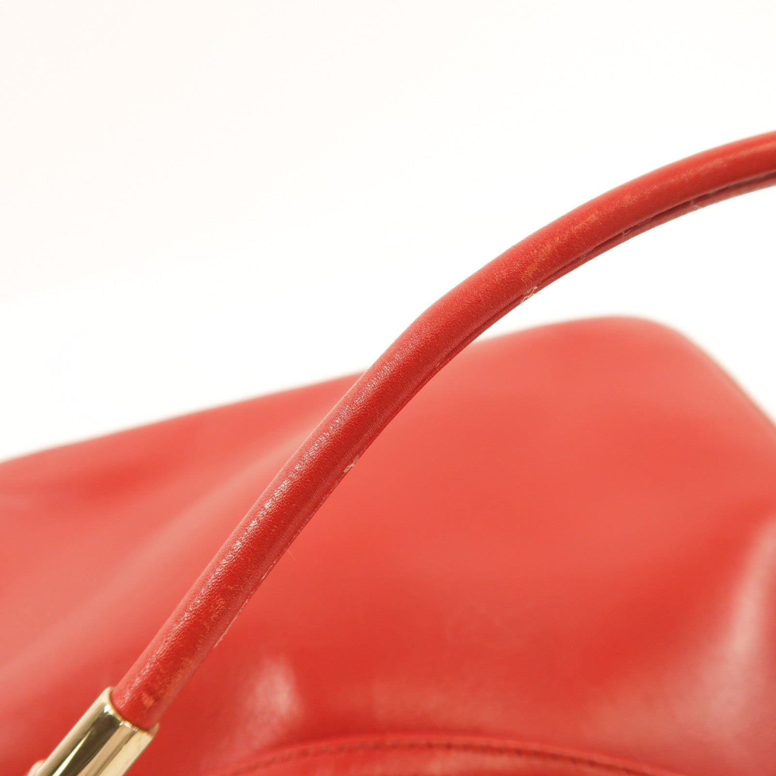 GUCCI GG GHW Shoulder Bag Calfskin Leather 0013812 Red