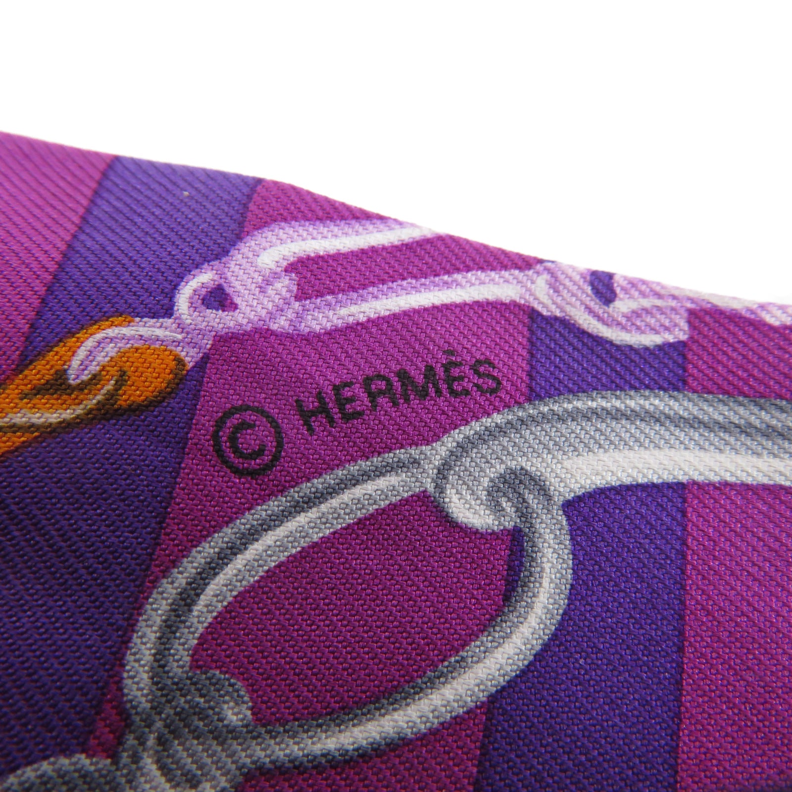 HERMES 【激減優惠】絲質Twilly絲巾紫色