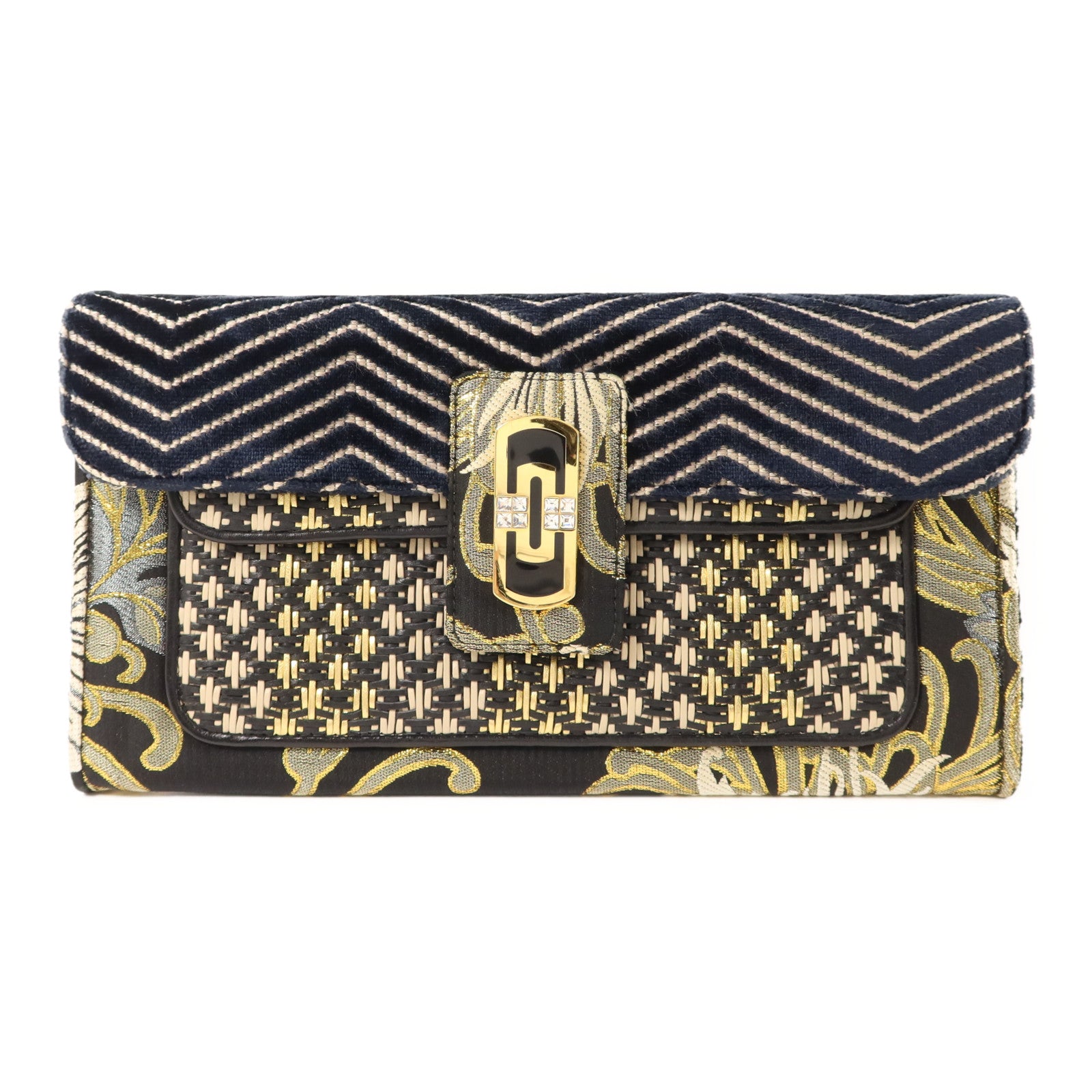 BVLGARI 天鵝絨/布料Clutch Bag金扣手拿包