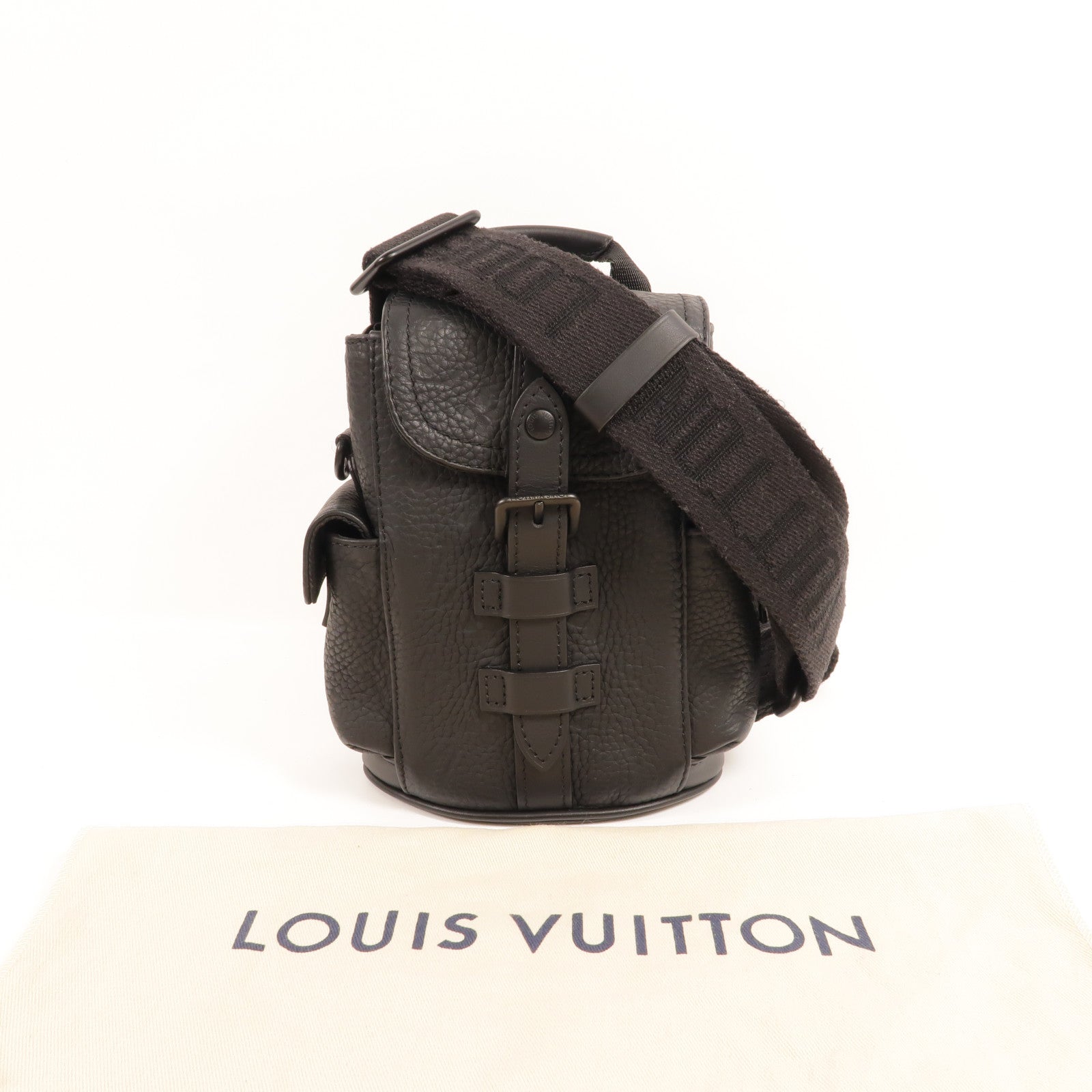 LOUIS VUITTON Monogram Taurillon Nano Christopher手挽肩背兩用袋