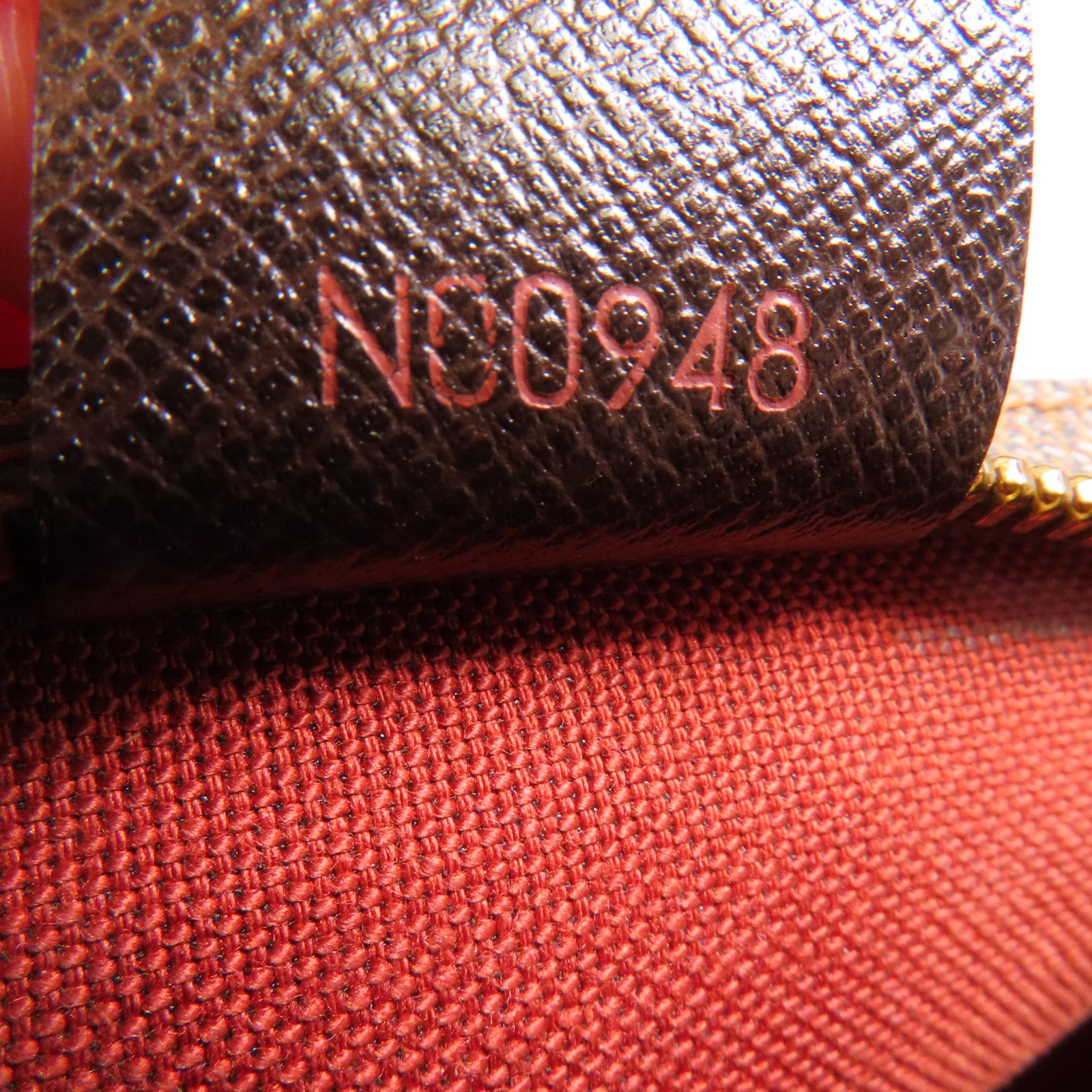 LOUIS VUITTON Damier Trousse Makeup Accessory Pouch金扣手挽袋棕色