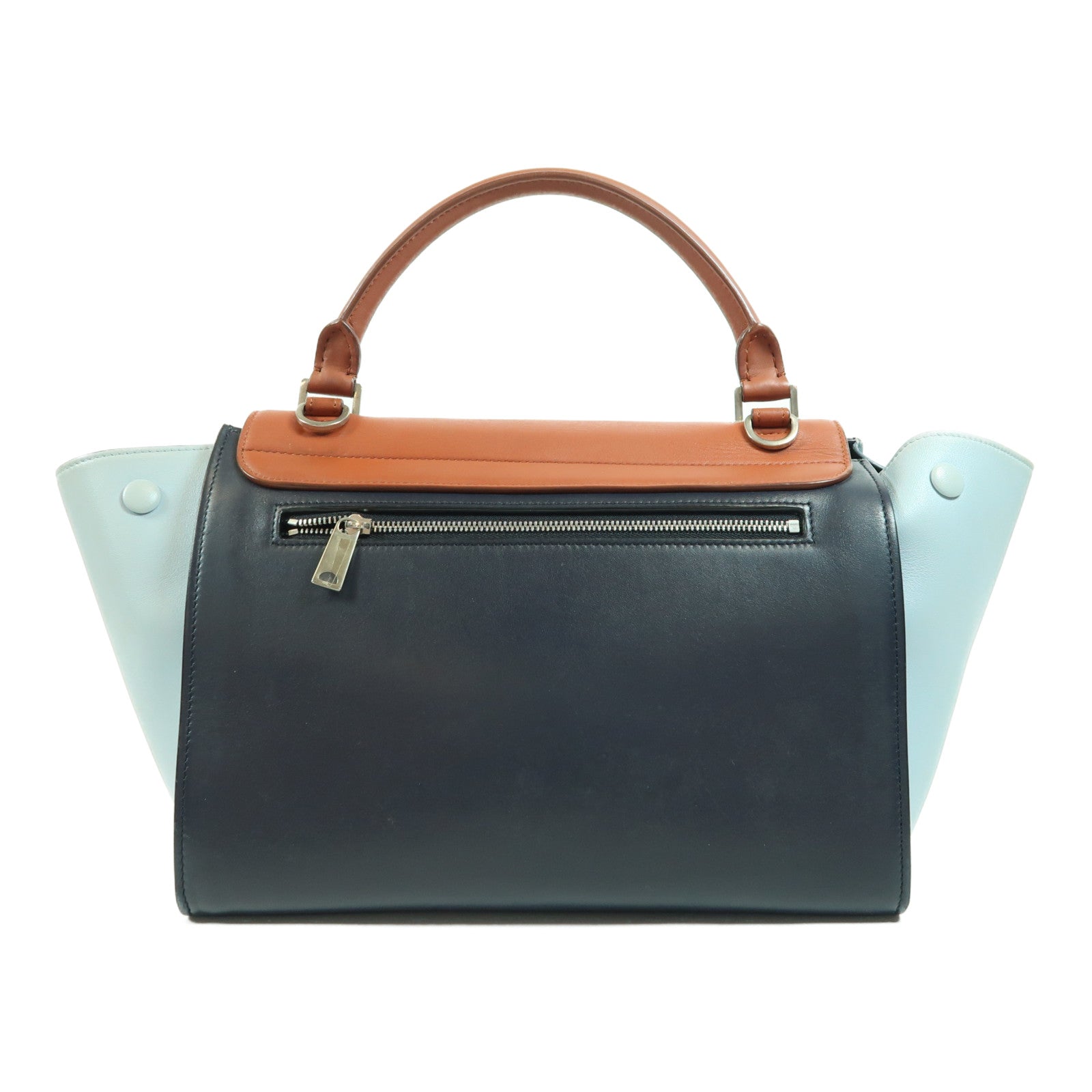 CELINE 牛皮皮革Trapeze銀扣手挽肩背兩用袋