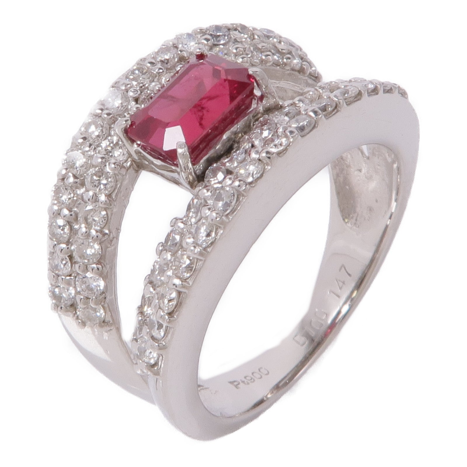 JEWELRY Ruby Diamond Ring PT900 Platinum US#7.25