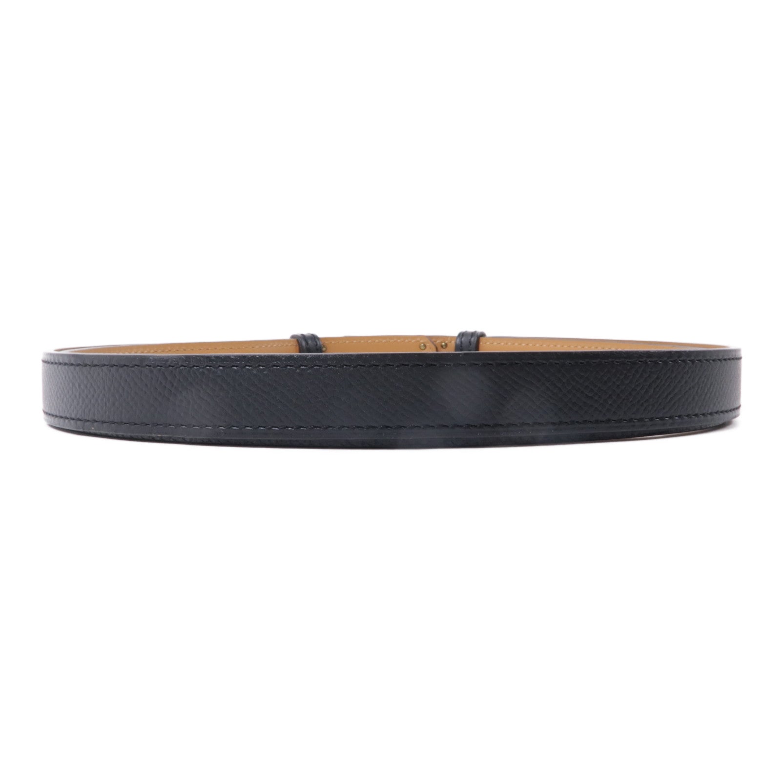 HERMES Epsom皮革Kelly Belt金扣皮帶Noir黑色