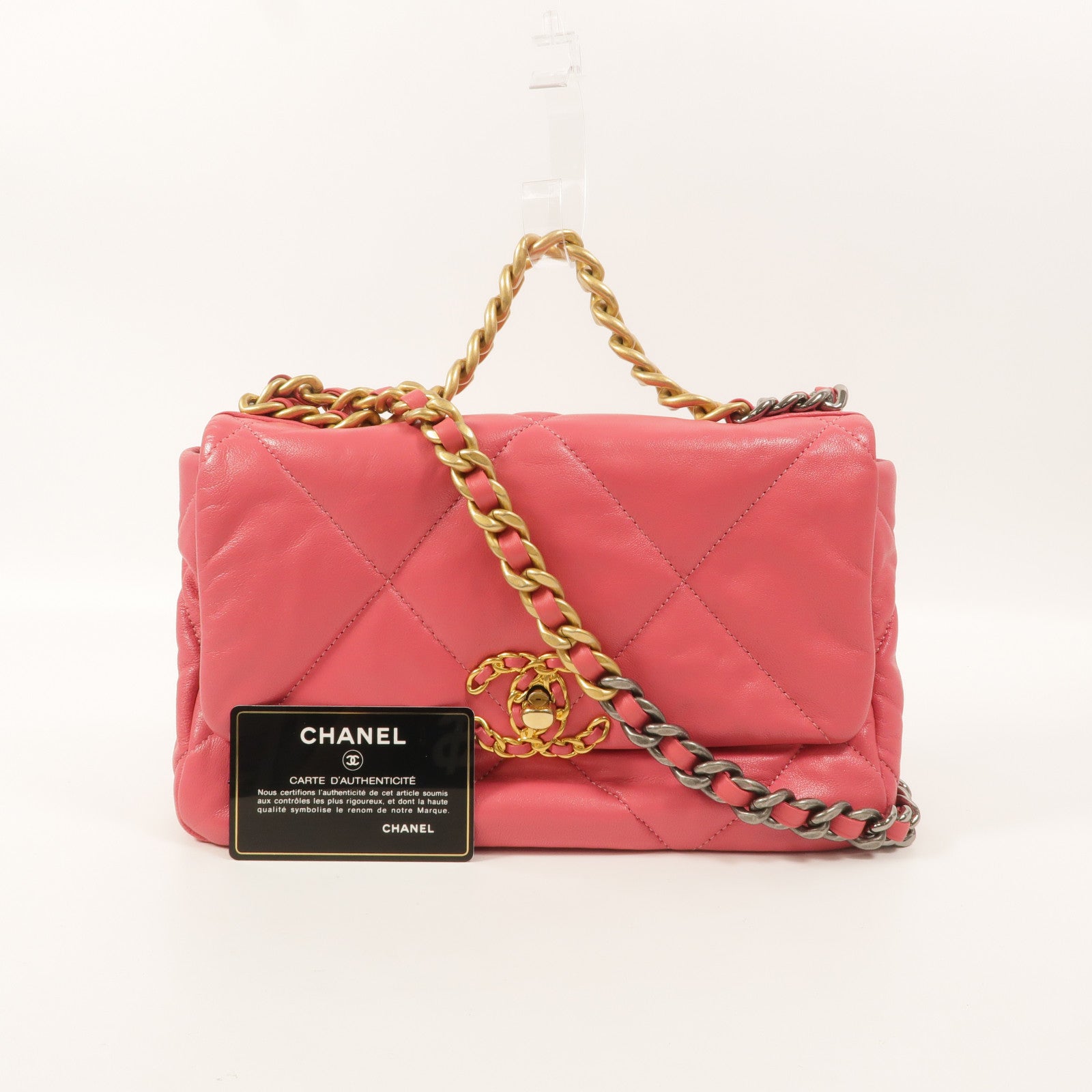 CHANEL 羊皮皮革Chanel 19 Small手挽肩背兩用袋