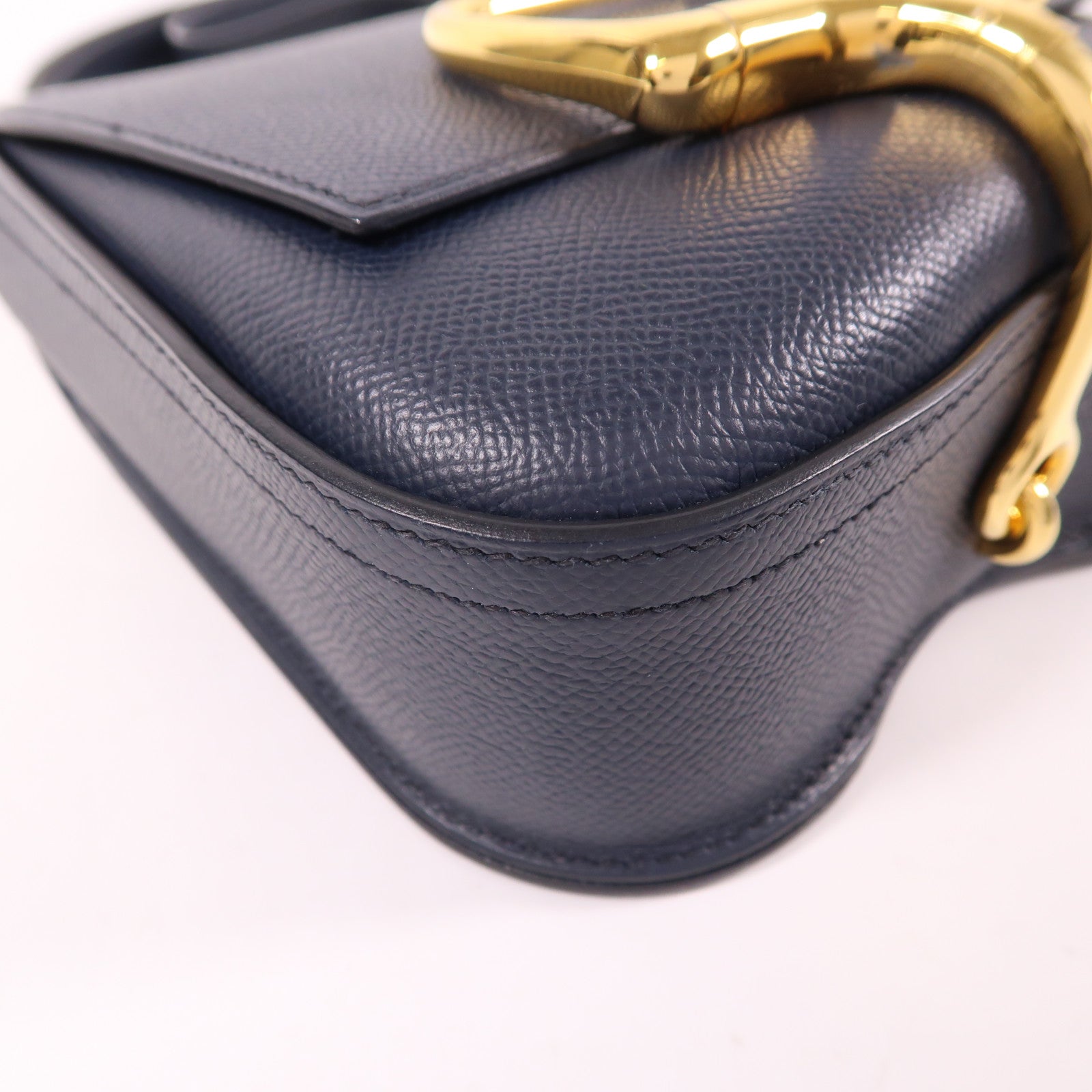 HERMES Epsom皮革Della金扣肩背袋Bleu Nuit
