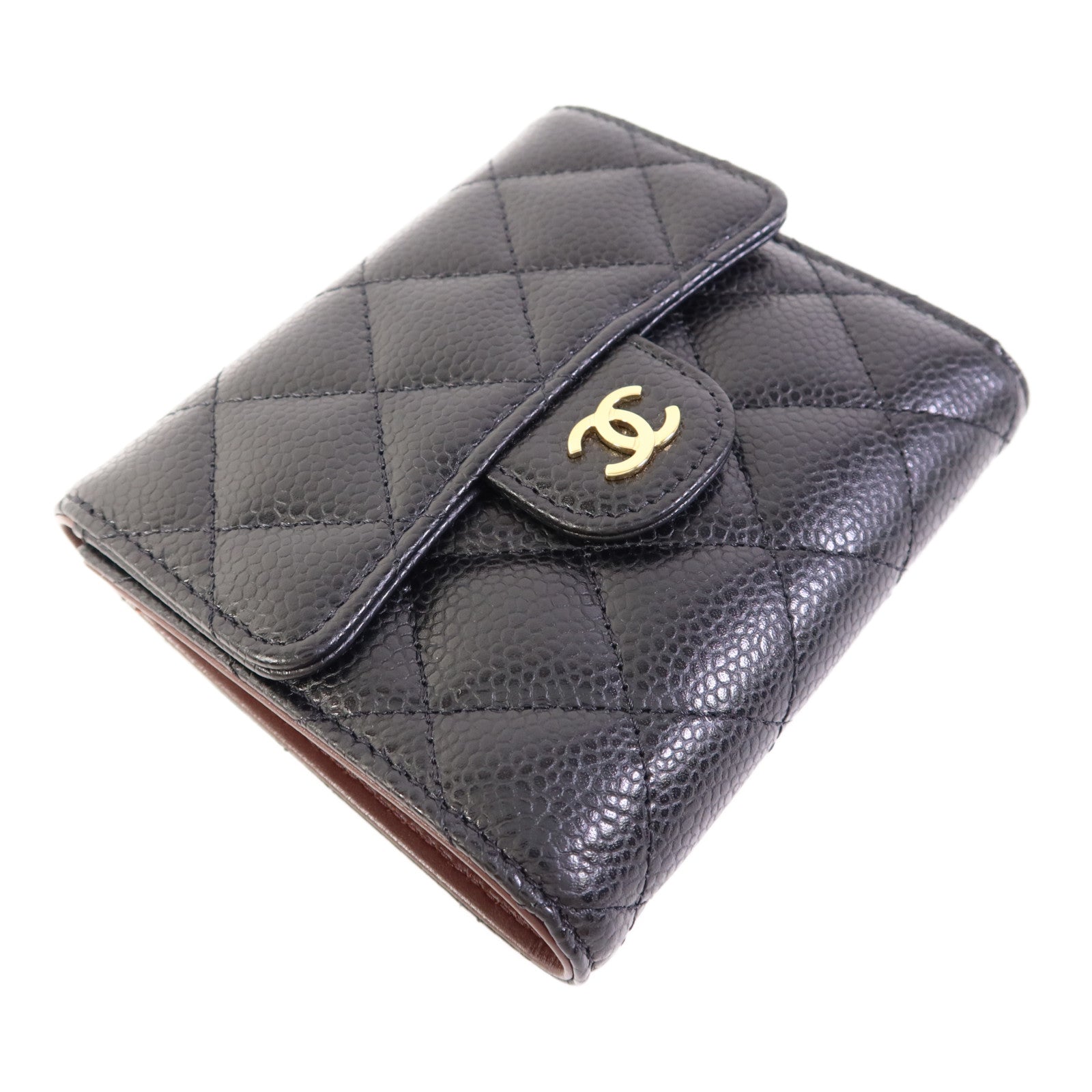 CHANEL 牛皮皮革Wallet金扣錢包