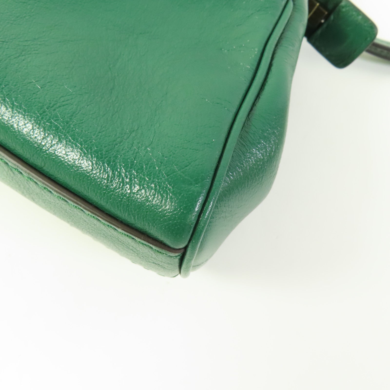 GUCCI GG Shoulder Bag 524620 Calfskin Leather Green