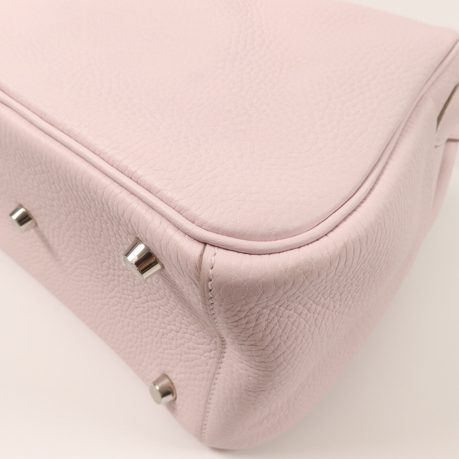 HERMES Clemence皮革Lindy 26手挽肩背兩用袋Mauve Pale