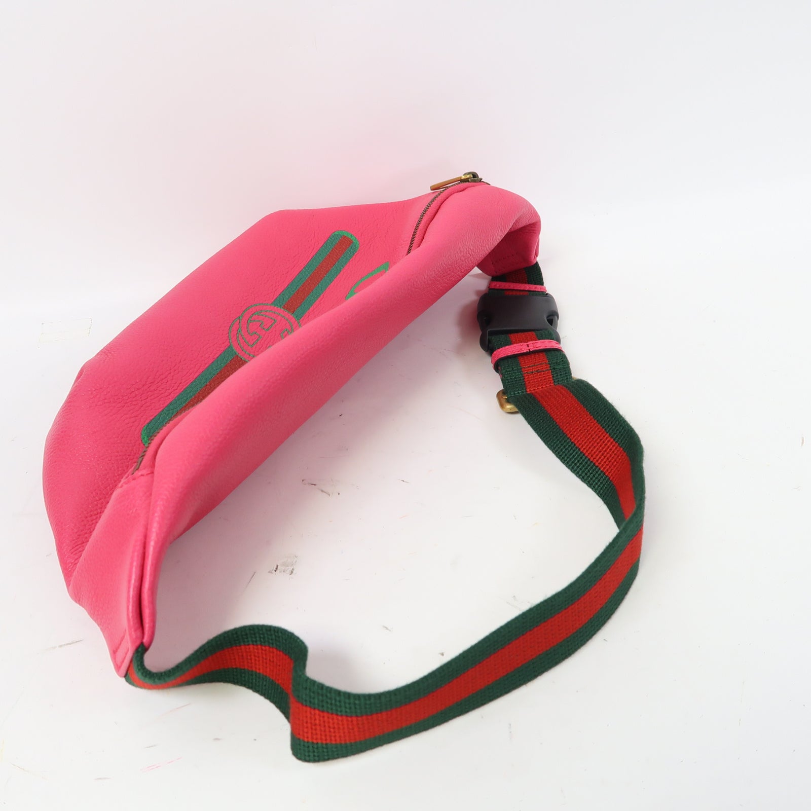 GUCCI 牛皮皮革Waist Bag金扣腰包粉紅色
