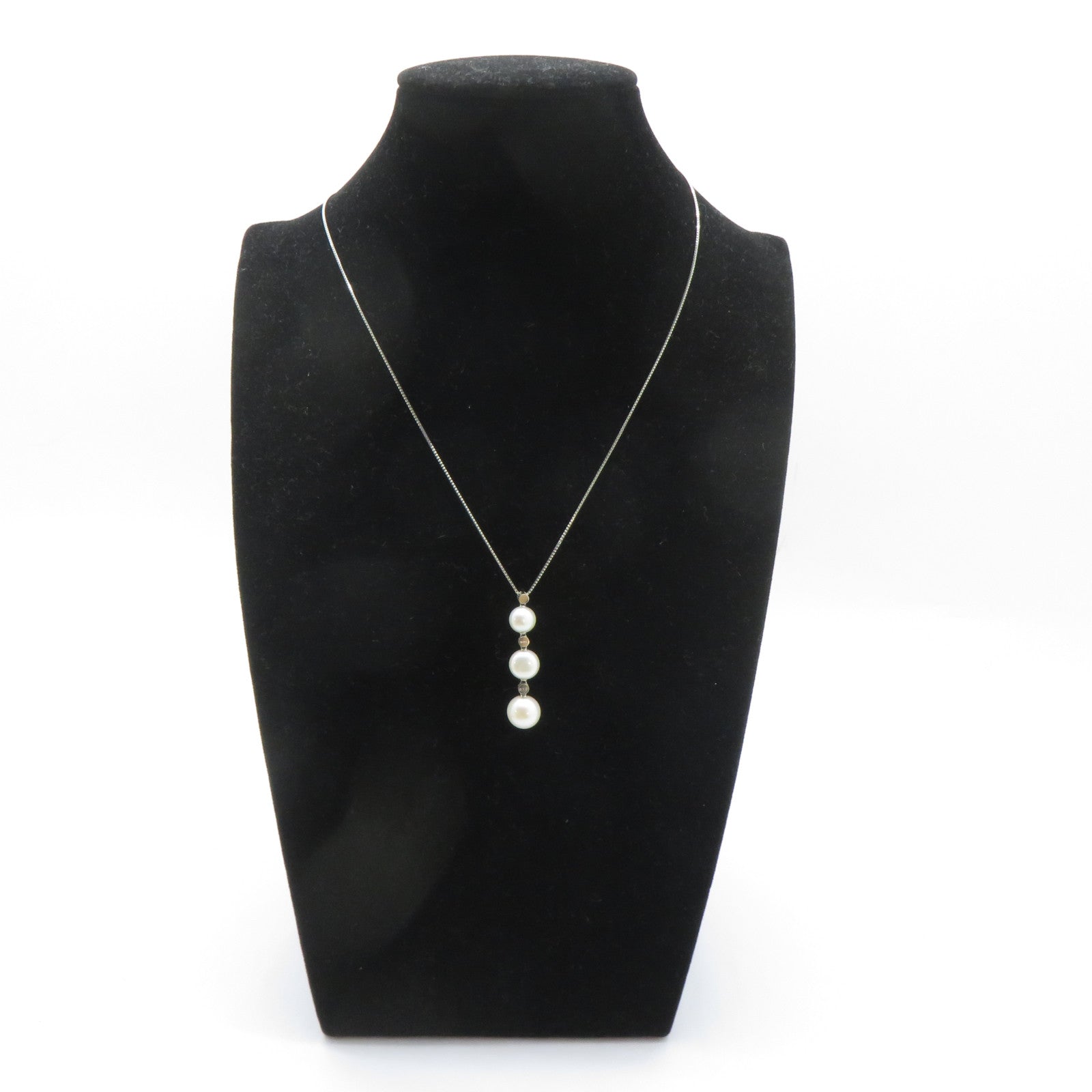 JEWELRY PT900/PT850鉑金Pearl Necklace 0.10ct鑽石項鏈