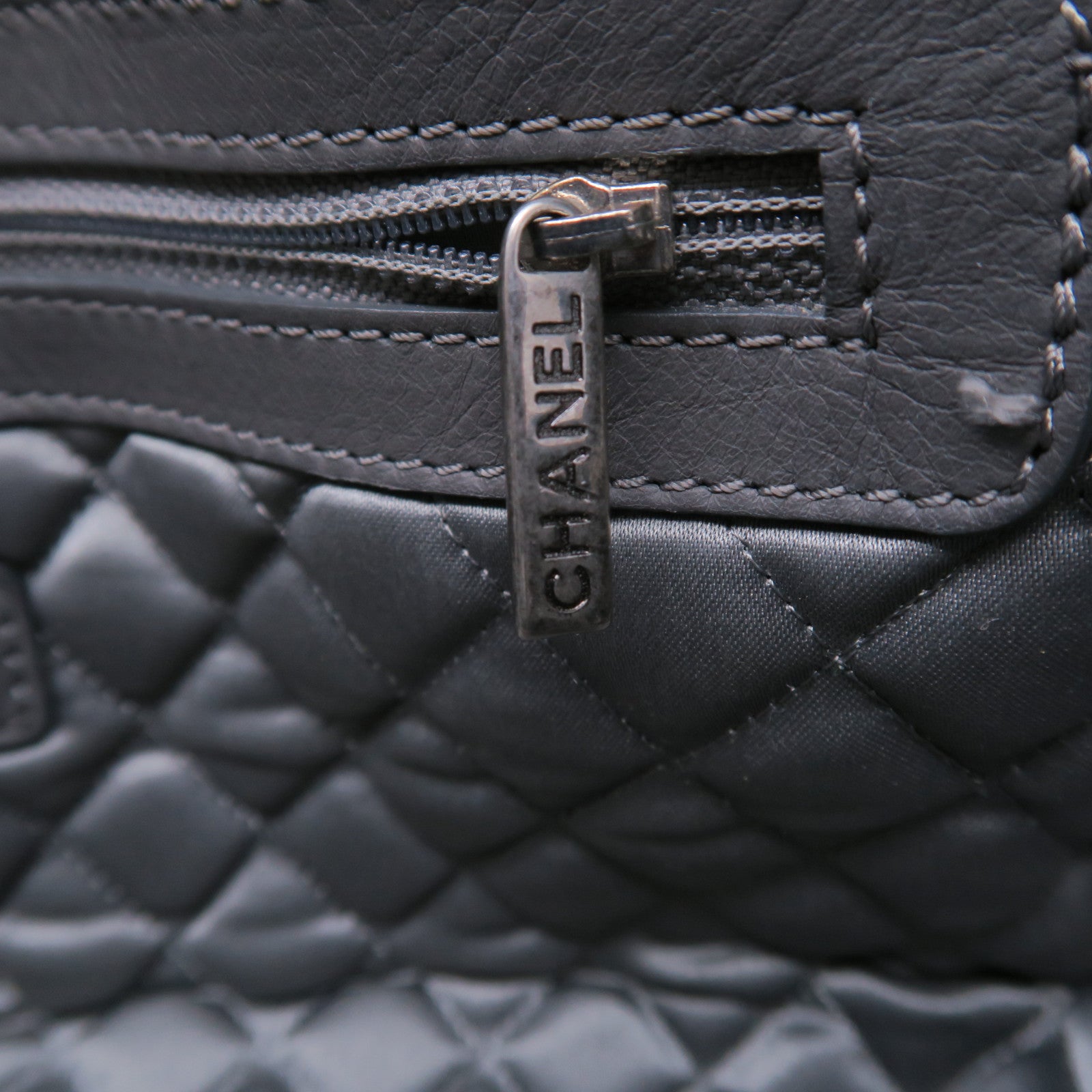 CHANEL 【激減優惠】牛皮皮革Handbag銀扣手挽肩背兩用袋啡色