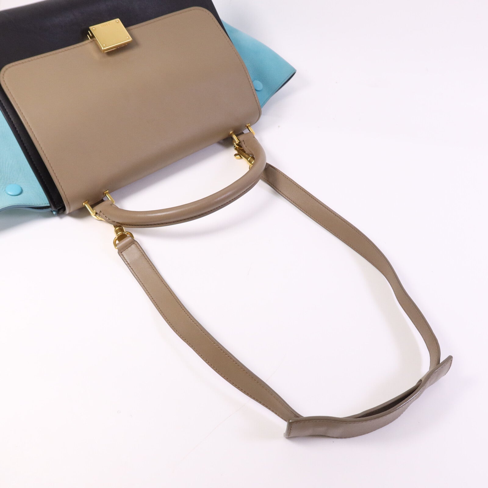 CELINE 牛皮皮革Trapeze金扣手挽肩背兩用袋