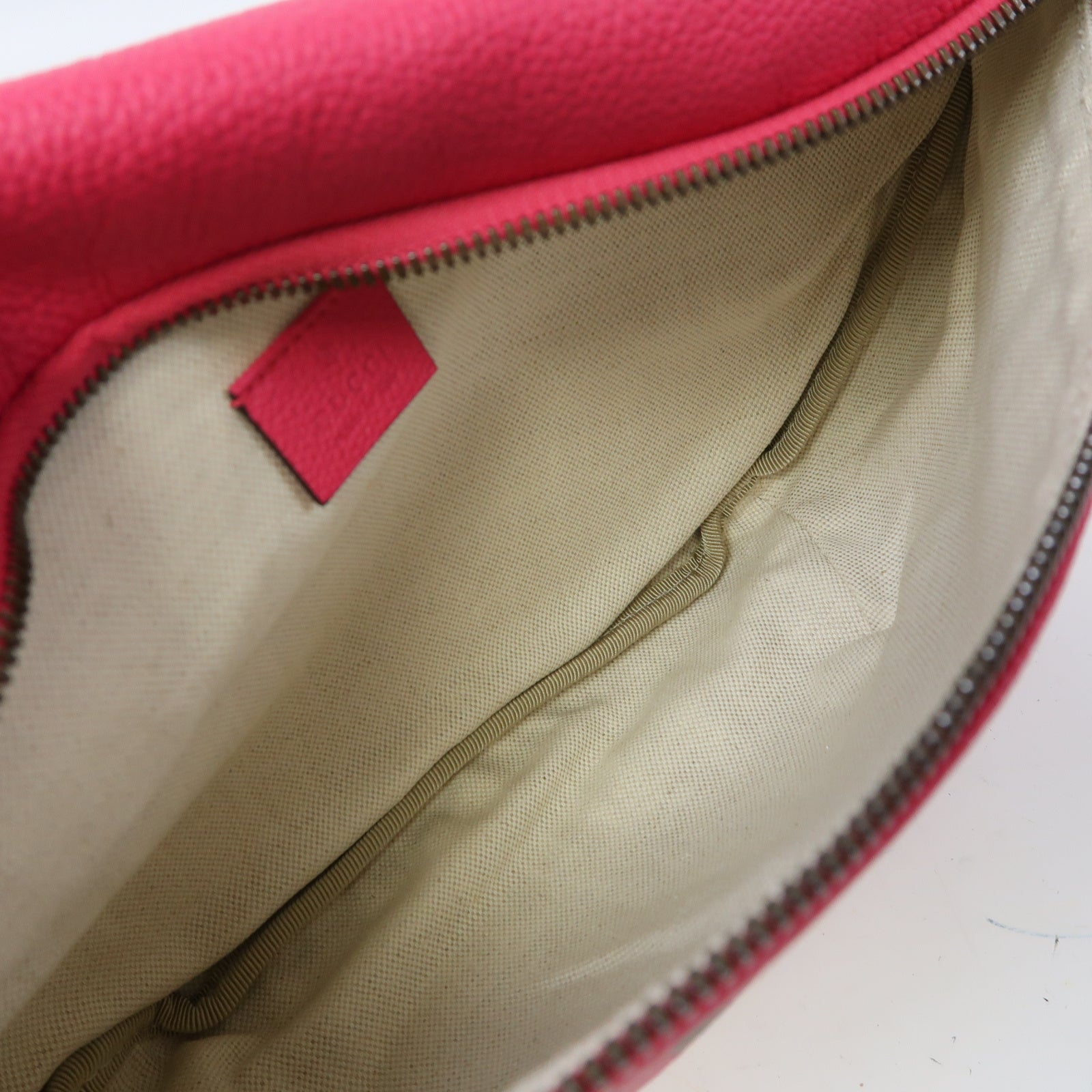 GUCCI 牛皮皮革Waist Bag金扣腰包粉紅色